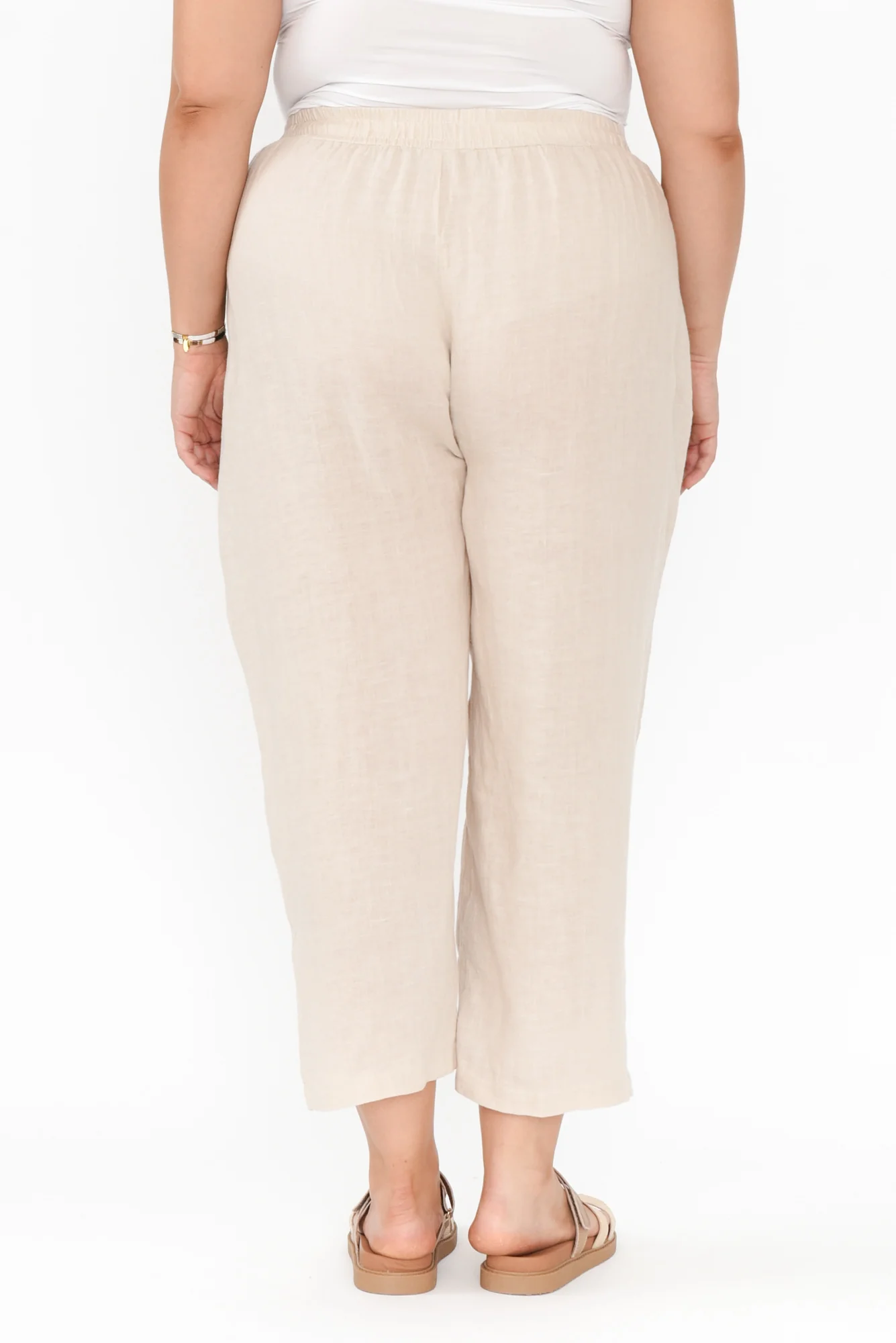 Ataya Beige Linen Pants