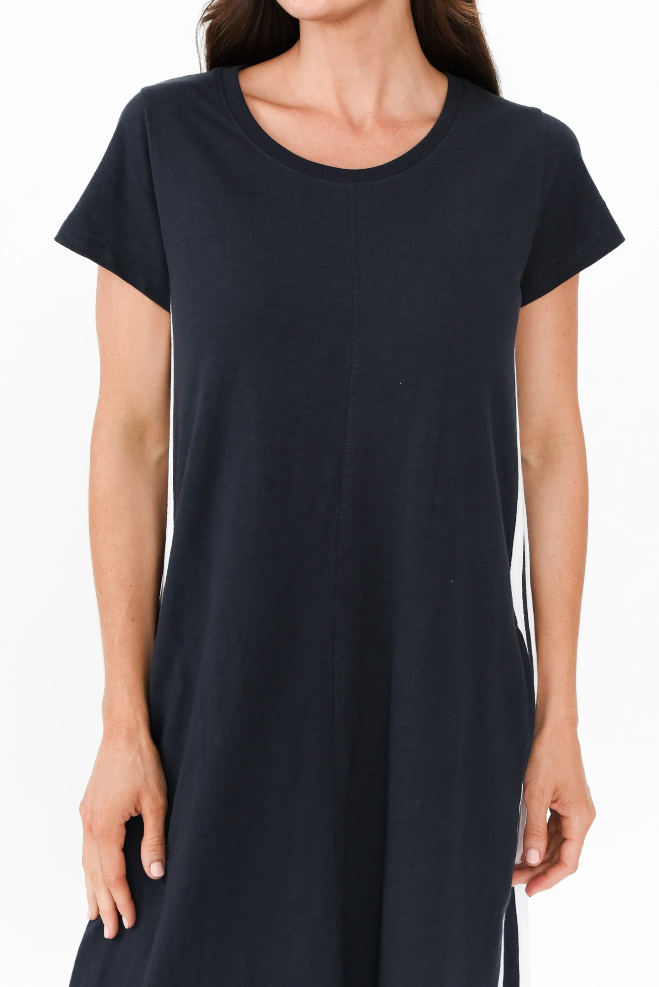 Recovery Navy Trim Cotton Dress