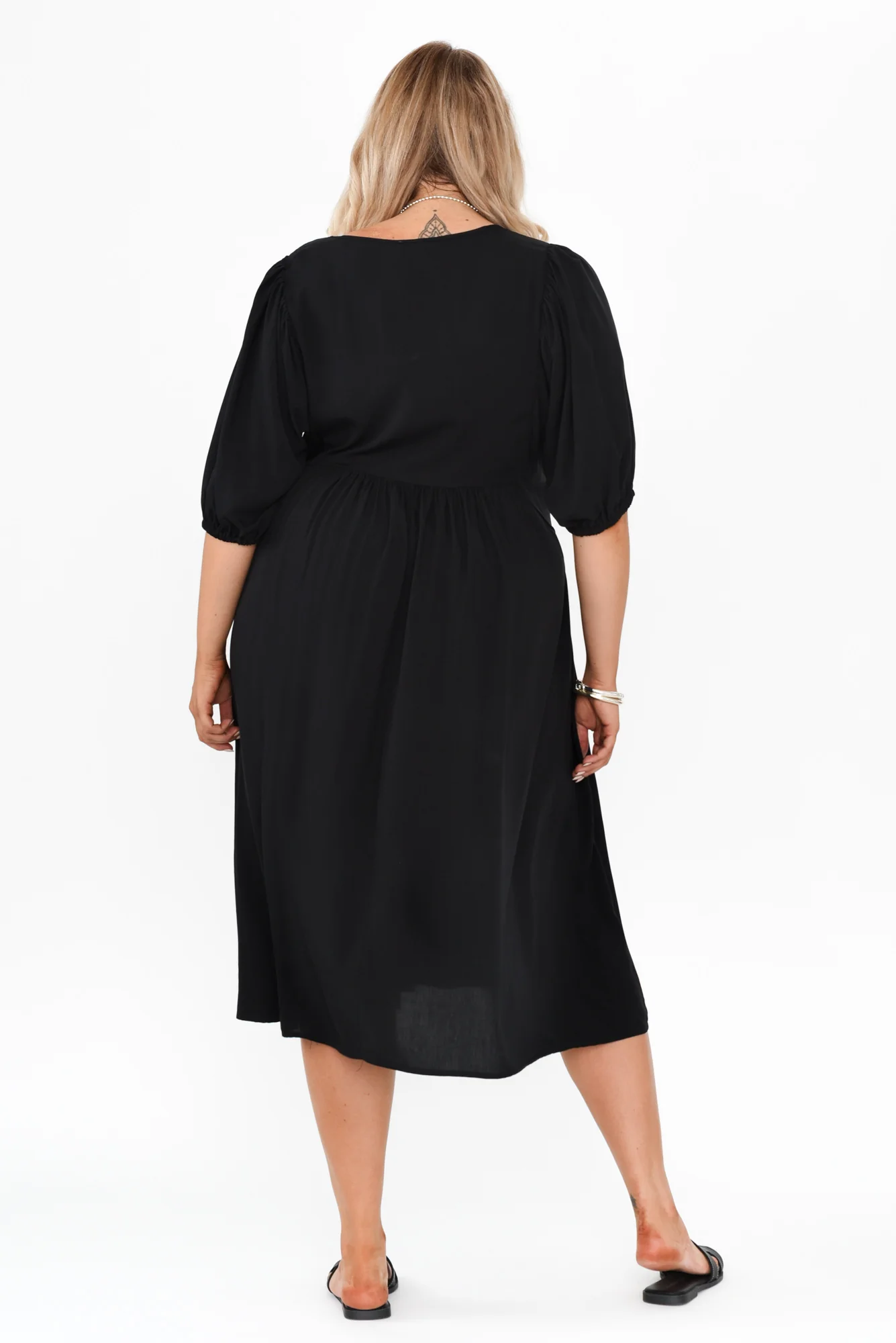 Pansy Black Pocket Dress