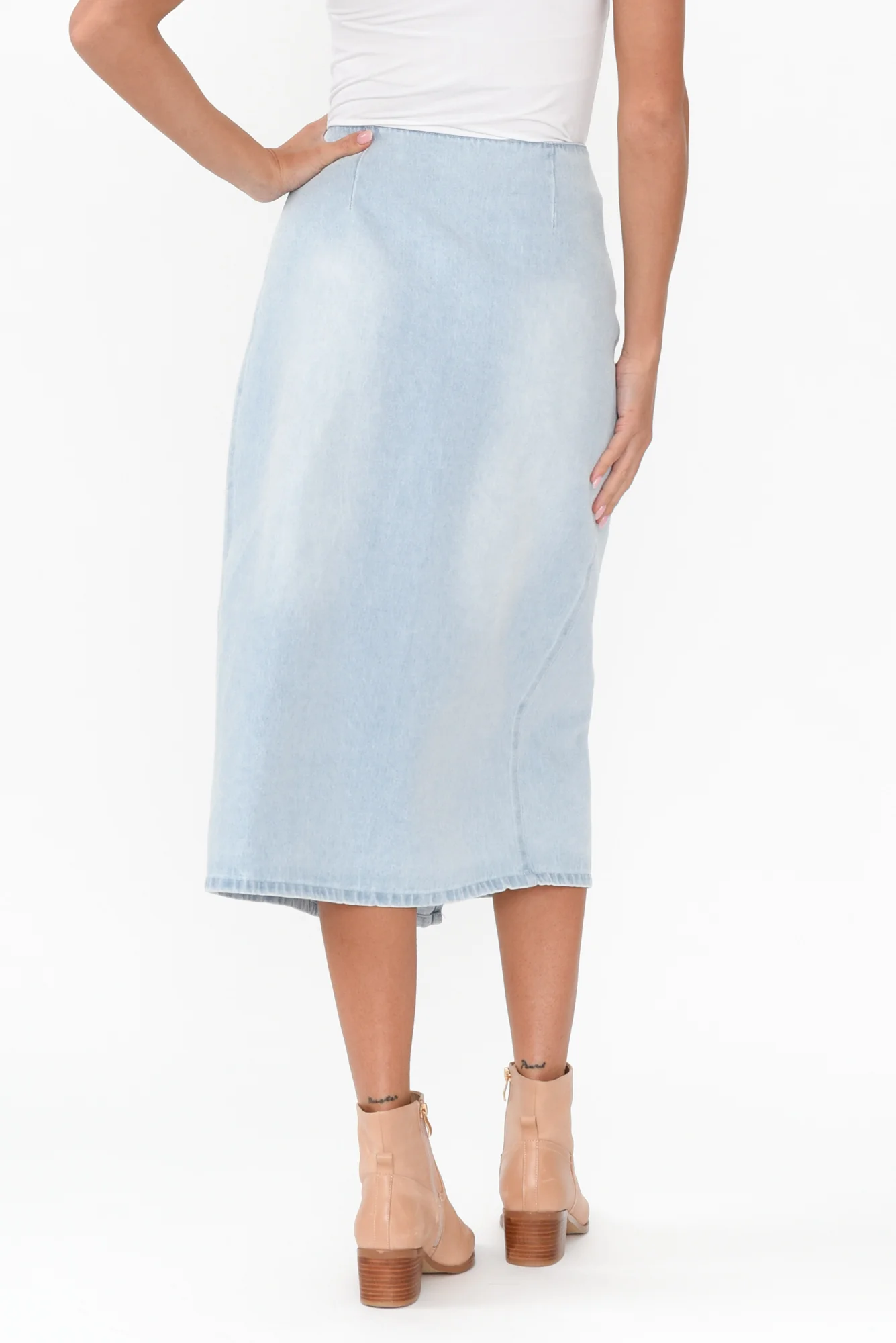 Flight Light Blue Denim Wrap Skirt