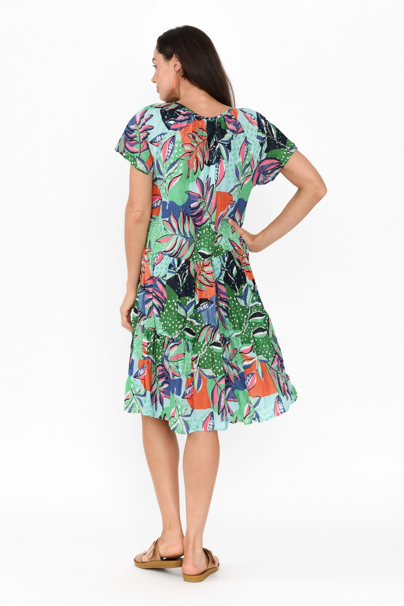 Bessie Green Garden Cotton Tier Dress