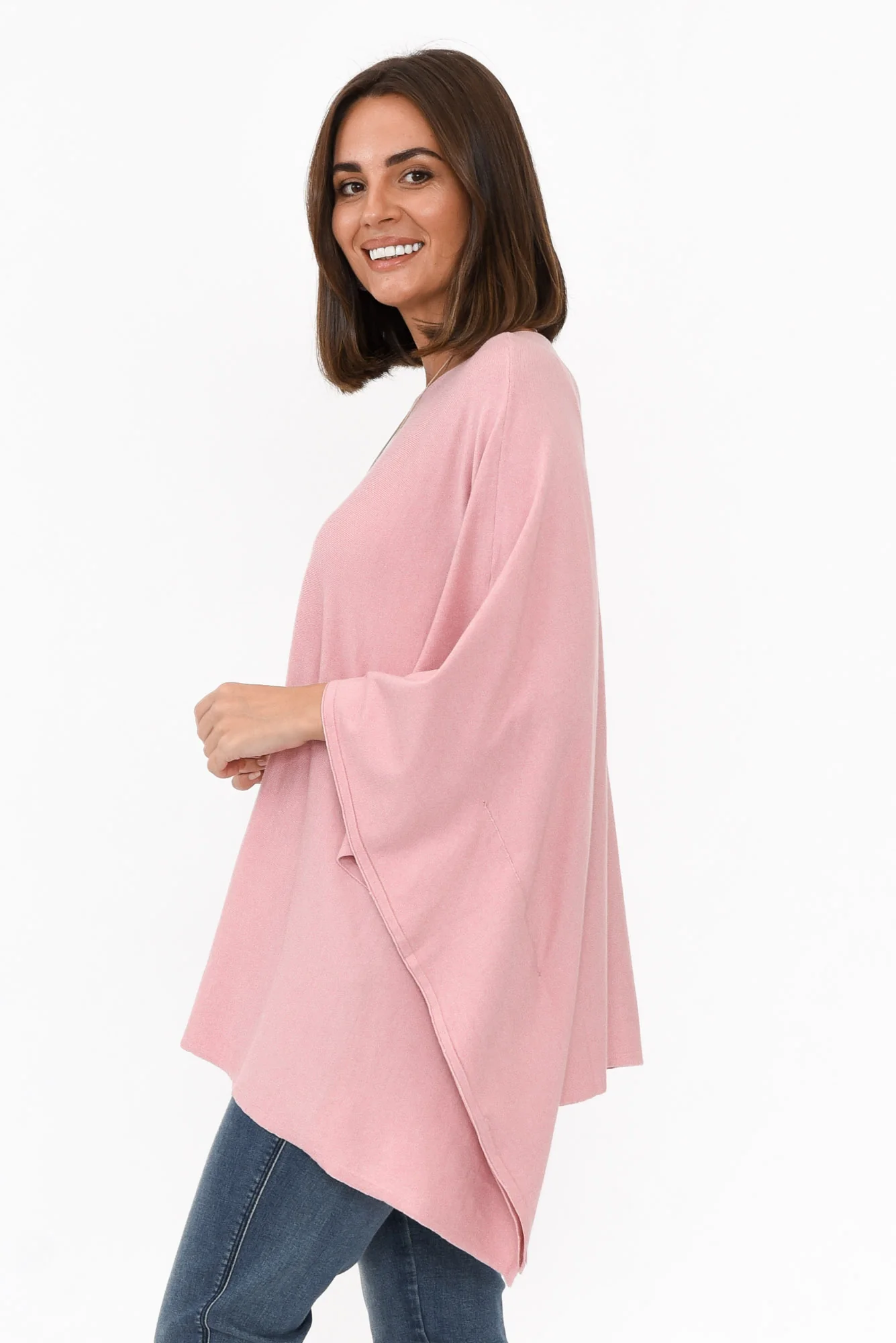 Timothy Pink Cotton Stretch Poncho