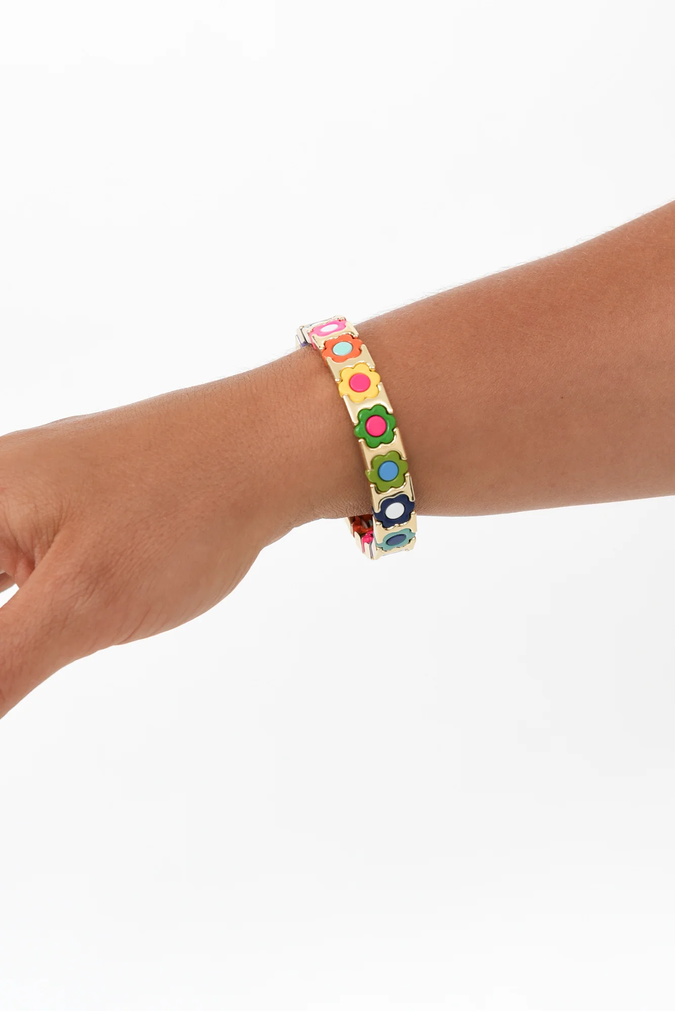 Elke Gold Daisy Beaded Bracelet