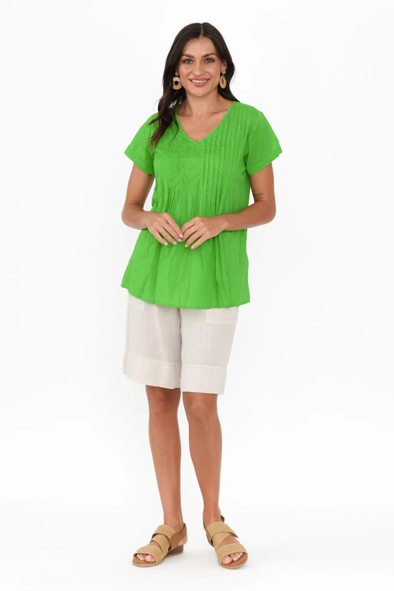 Oxley Beige Linen Pocket Shorts