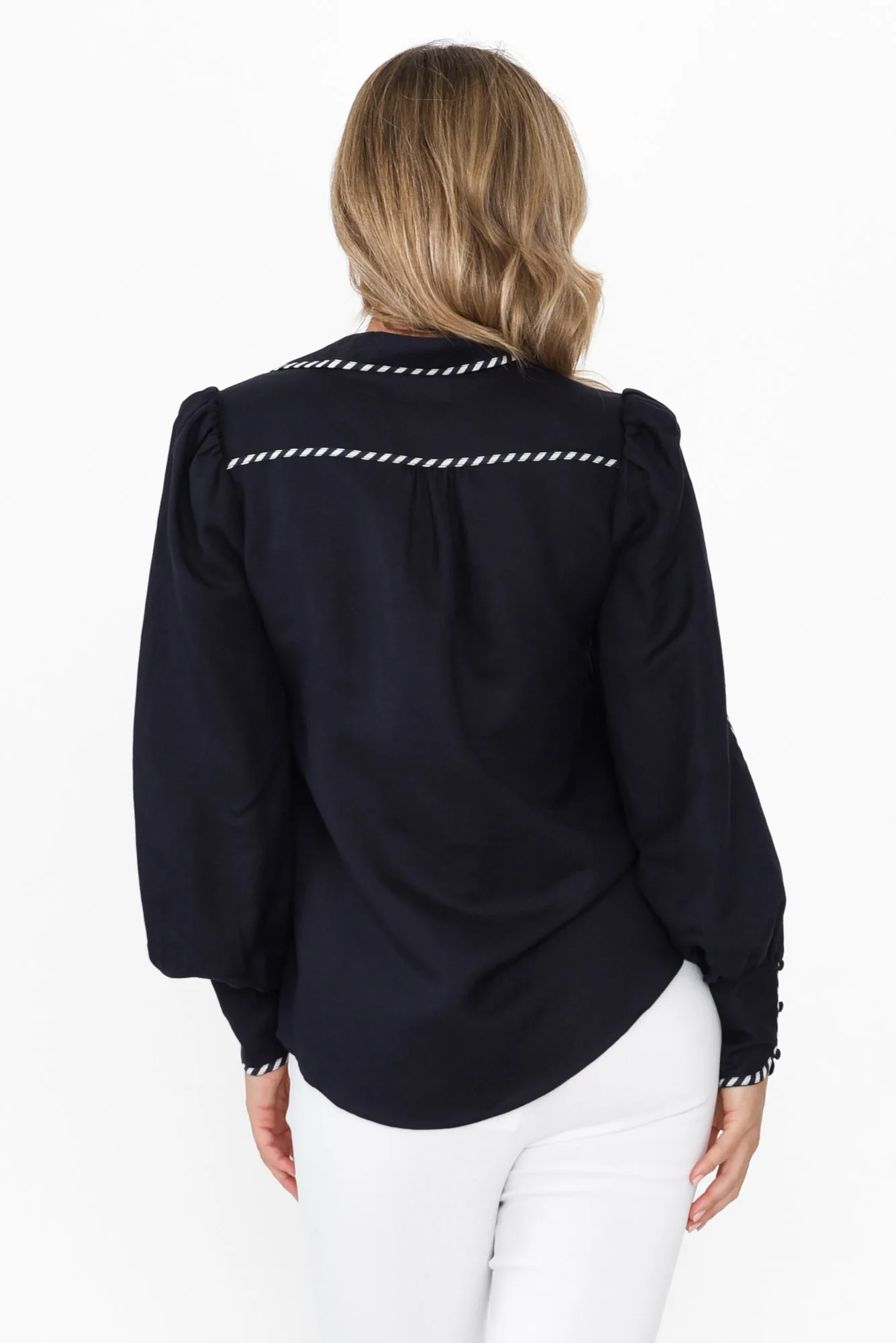 Pisces Navy Ink Linen Blend Shirt