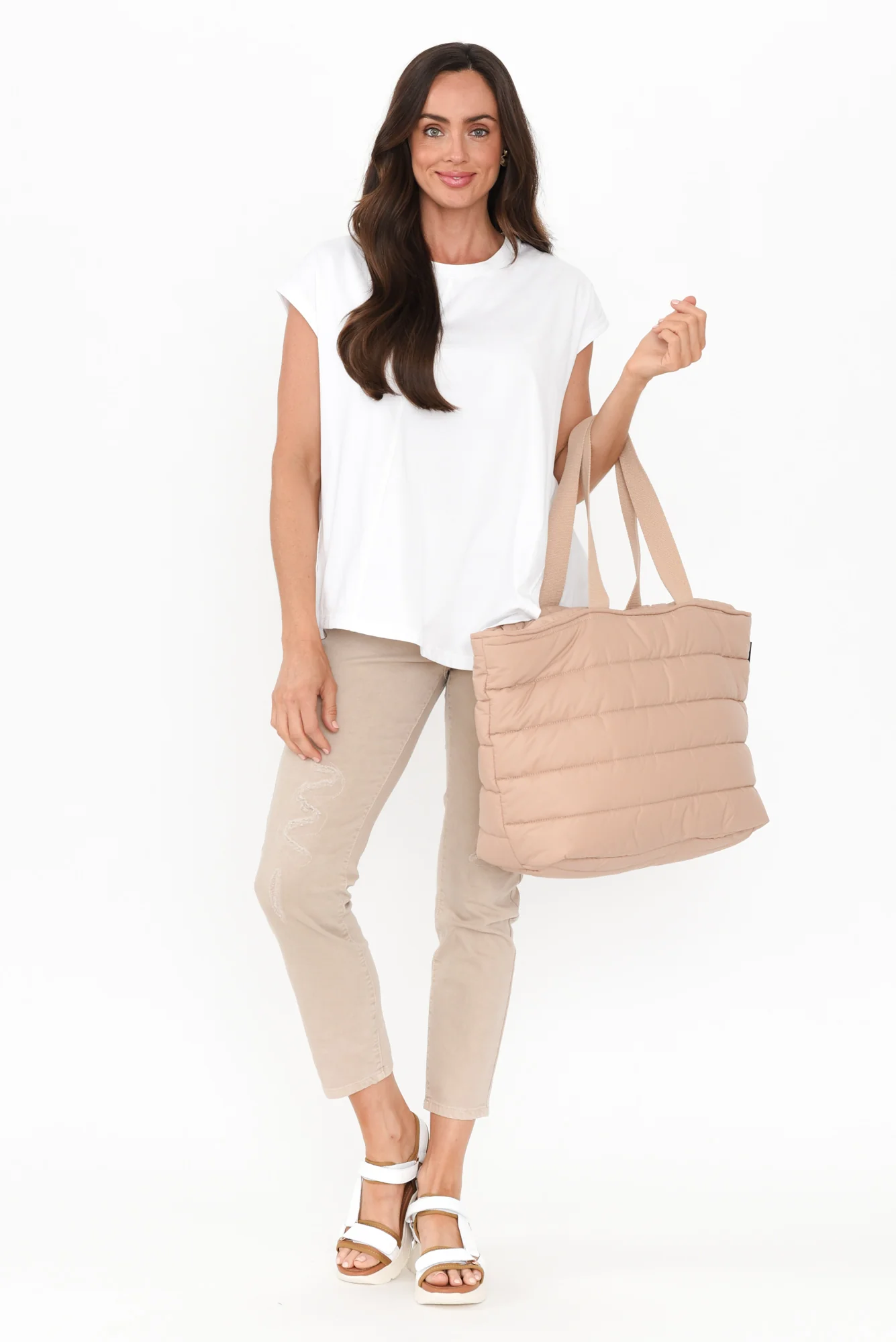 Dione White Cotton Blend Asymmetric Top