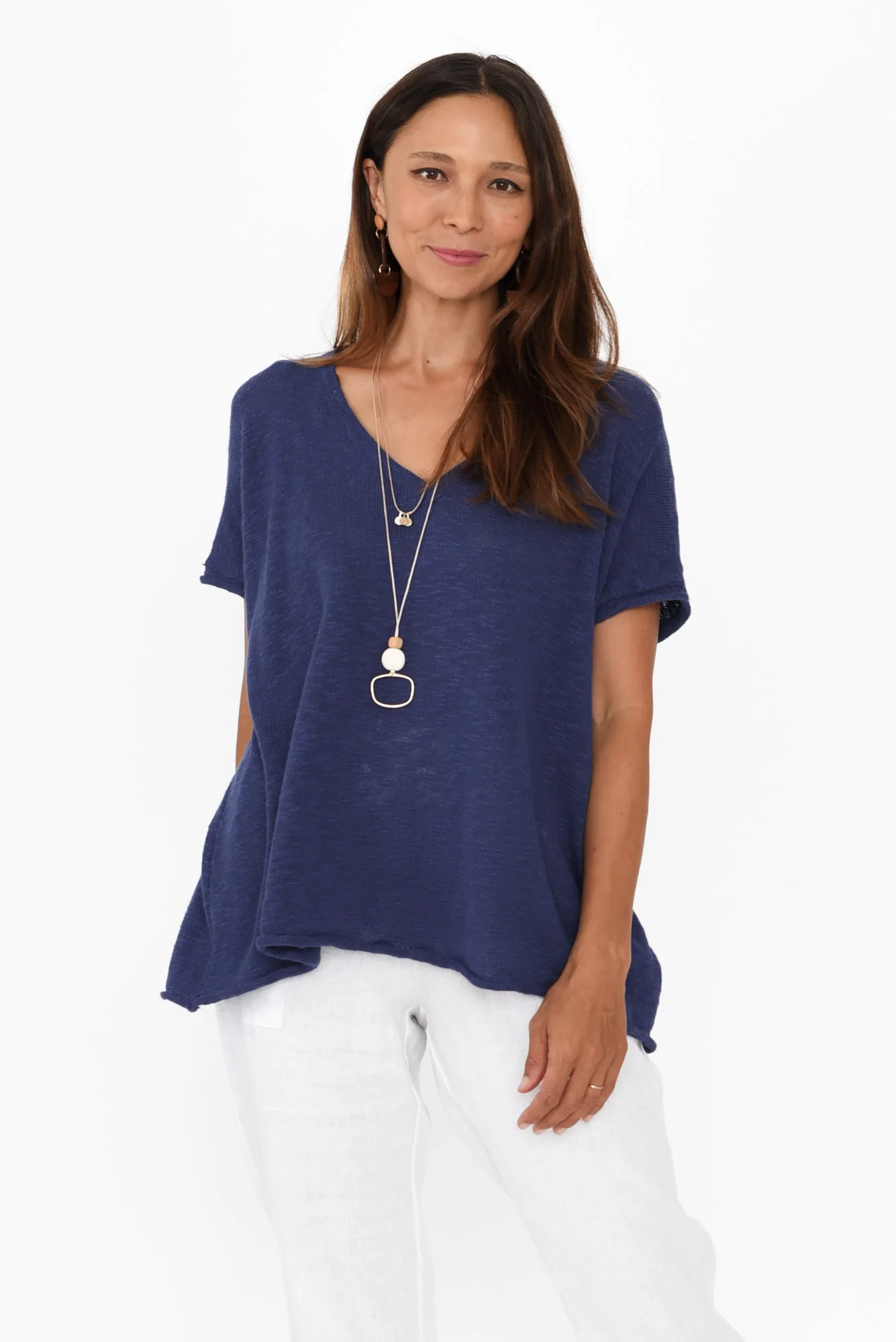 Saxon Cobalt Oversized Knit Top