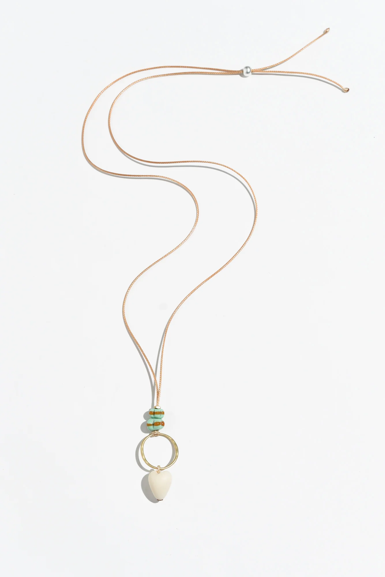 Romina White Heart Beaded Necklace