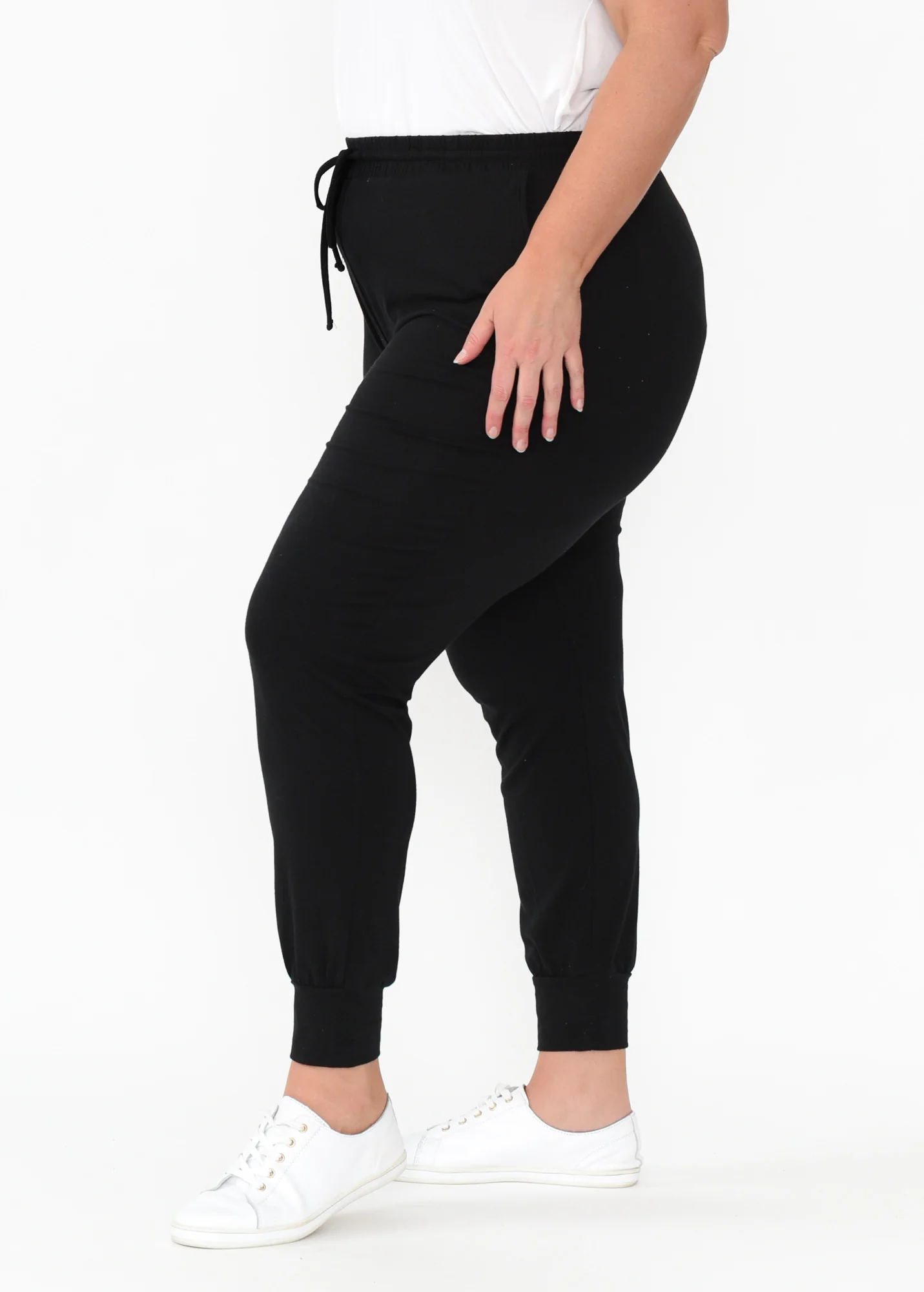 Black Cotton Everyday Tie Pants