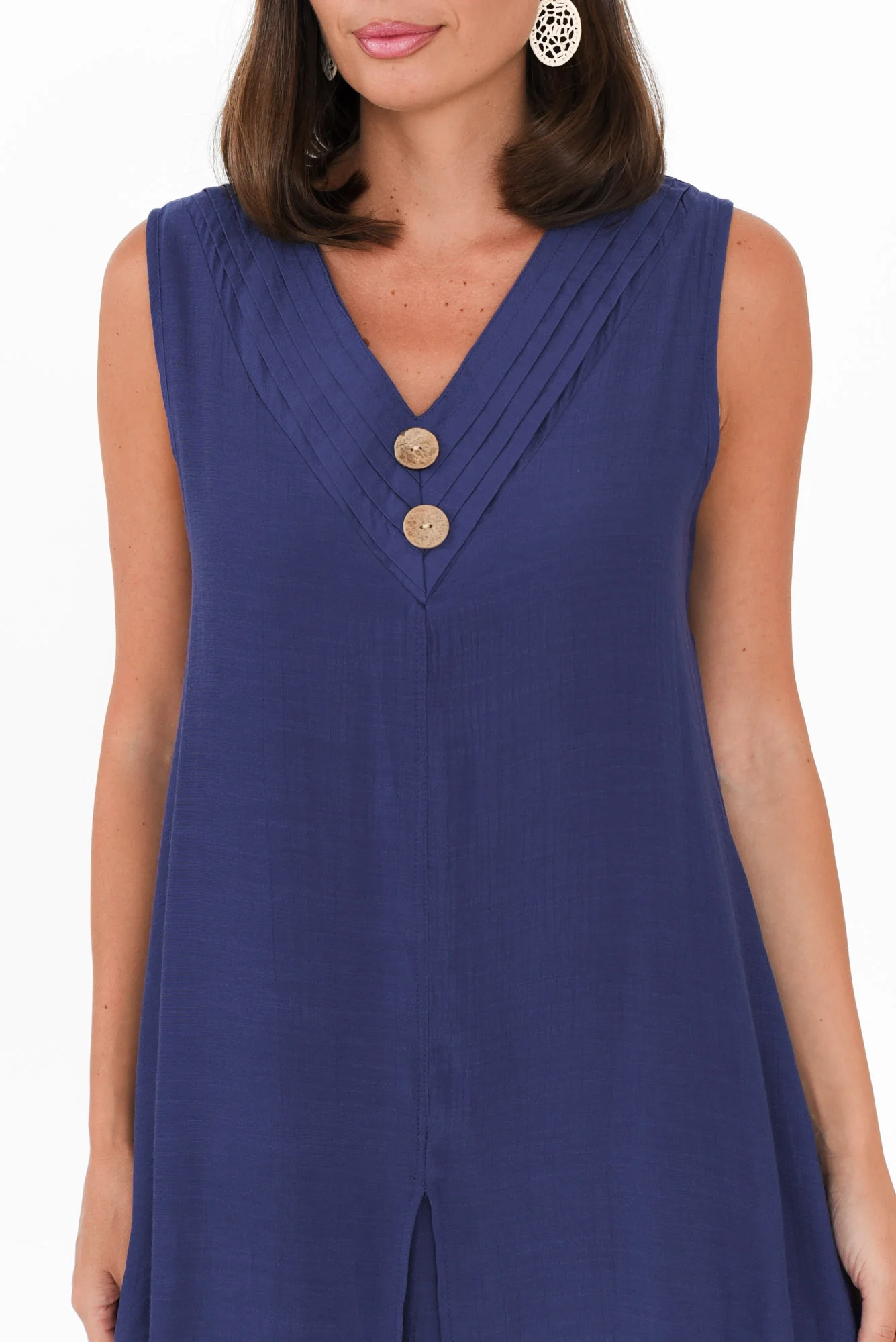 Gutha Cobalt Cotton Blend Layer Dress