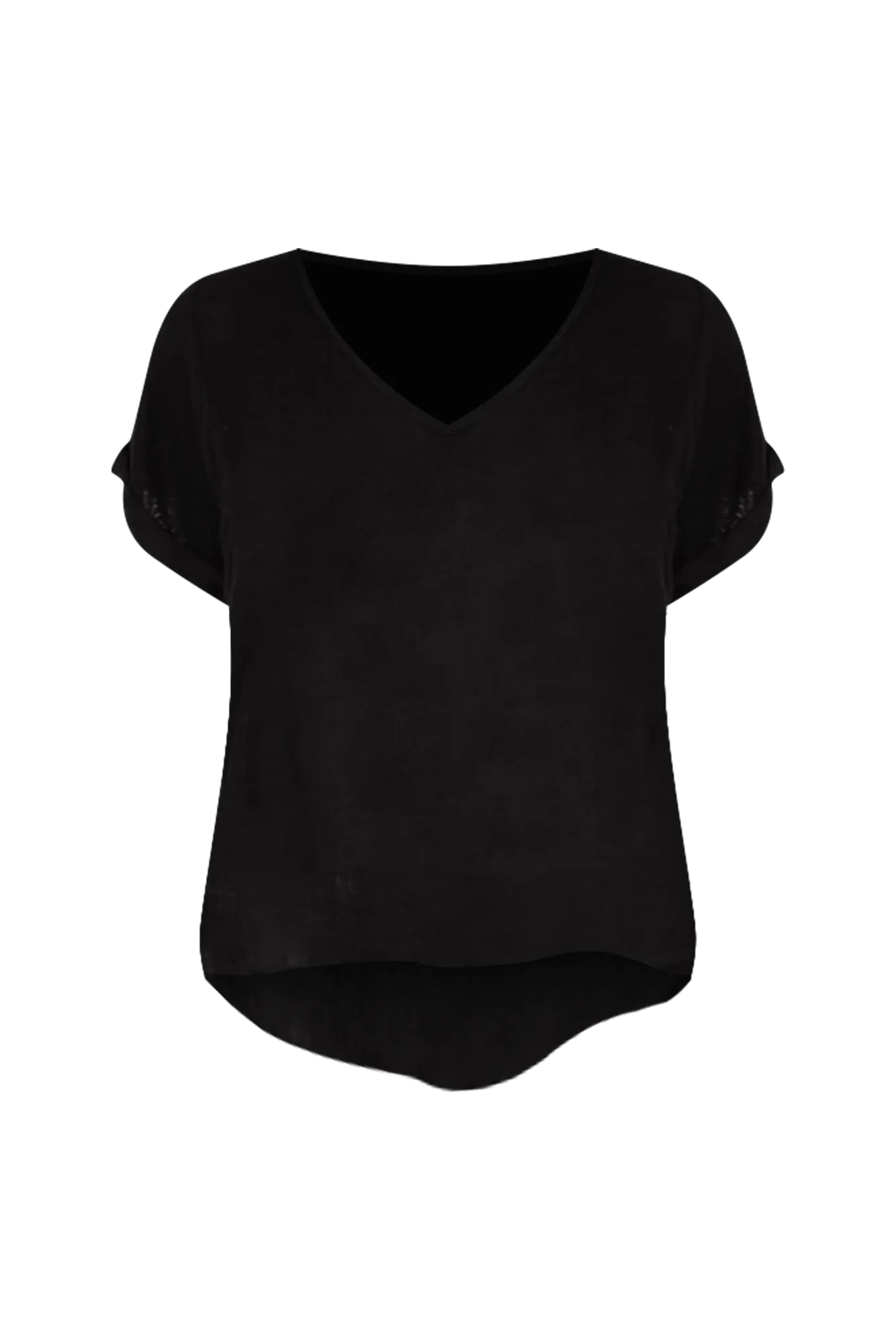 Effie Black Linen Tee