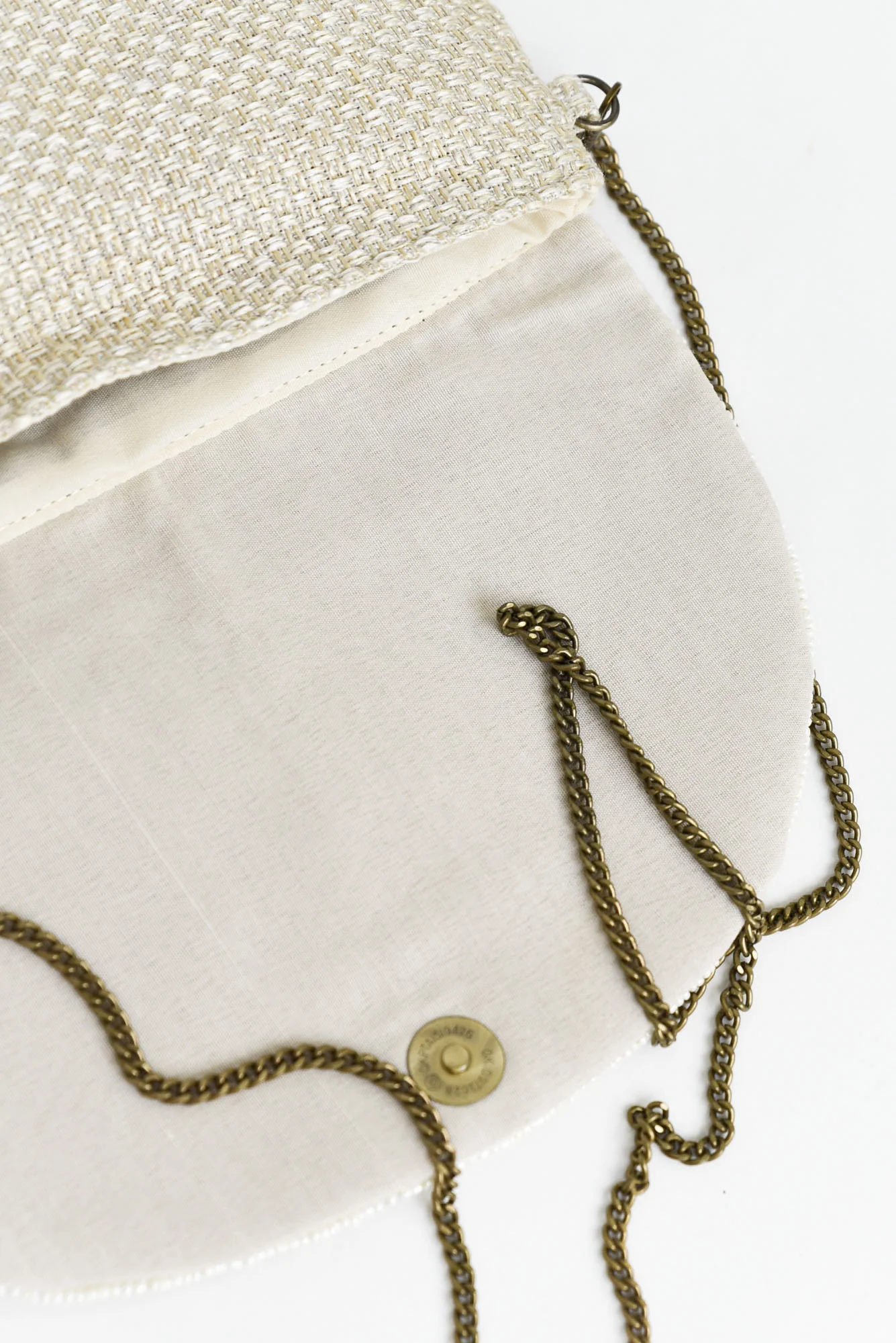 Maja Beige Beaded Clutch