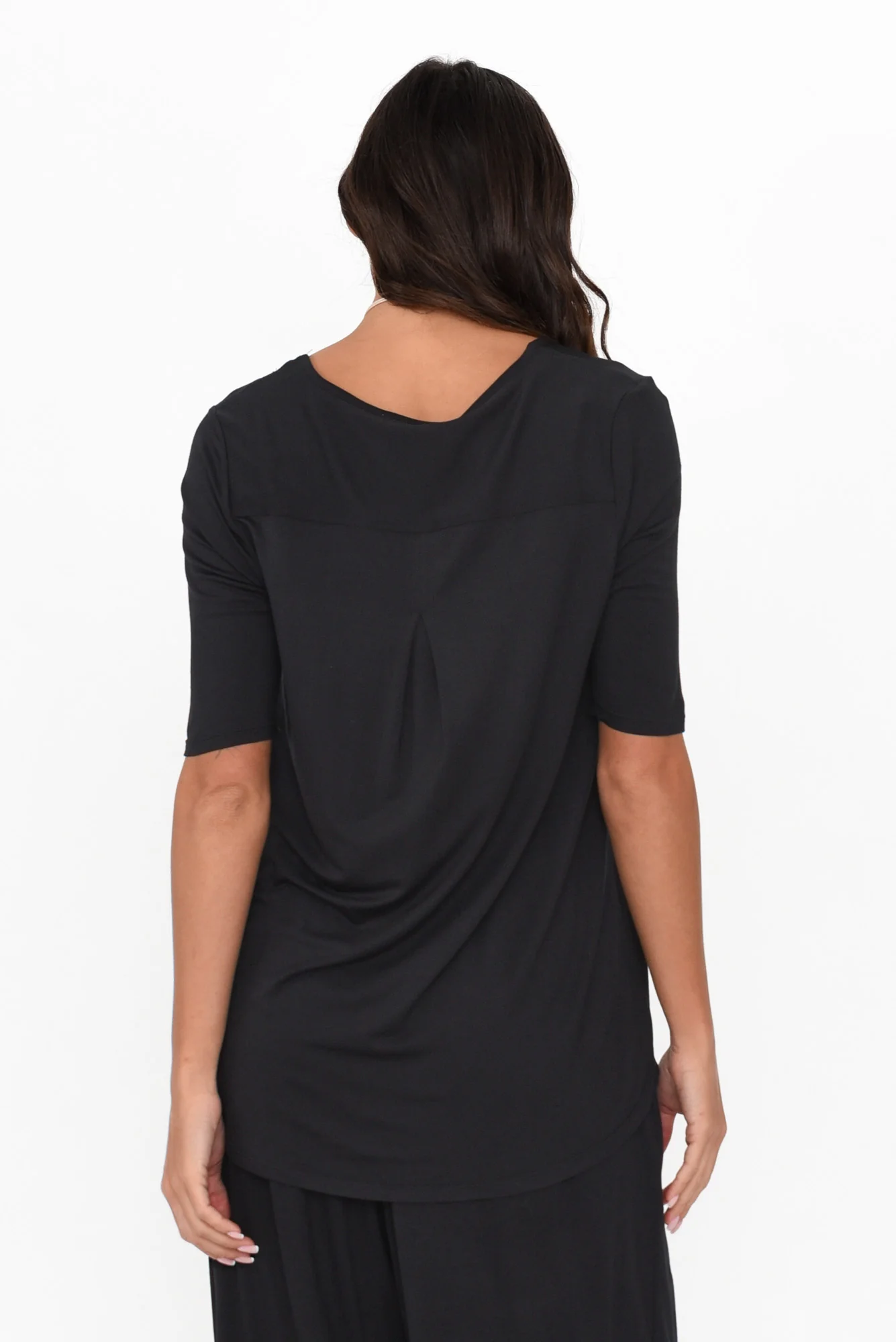 Maya Black Half Sleeve Tee
