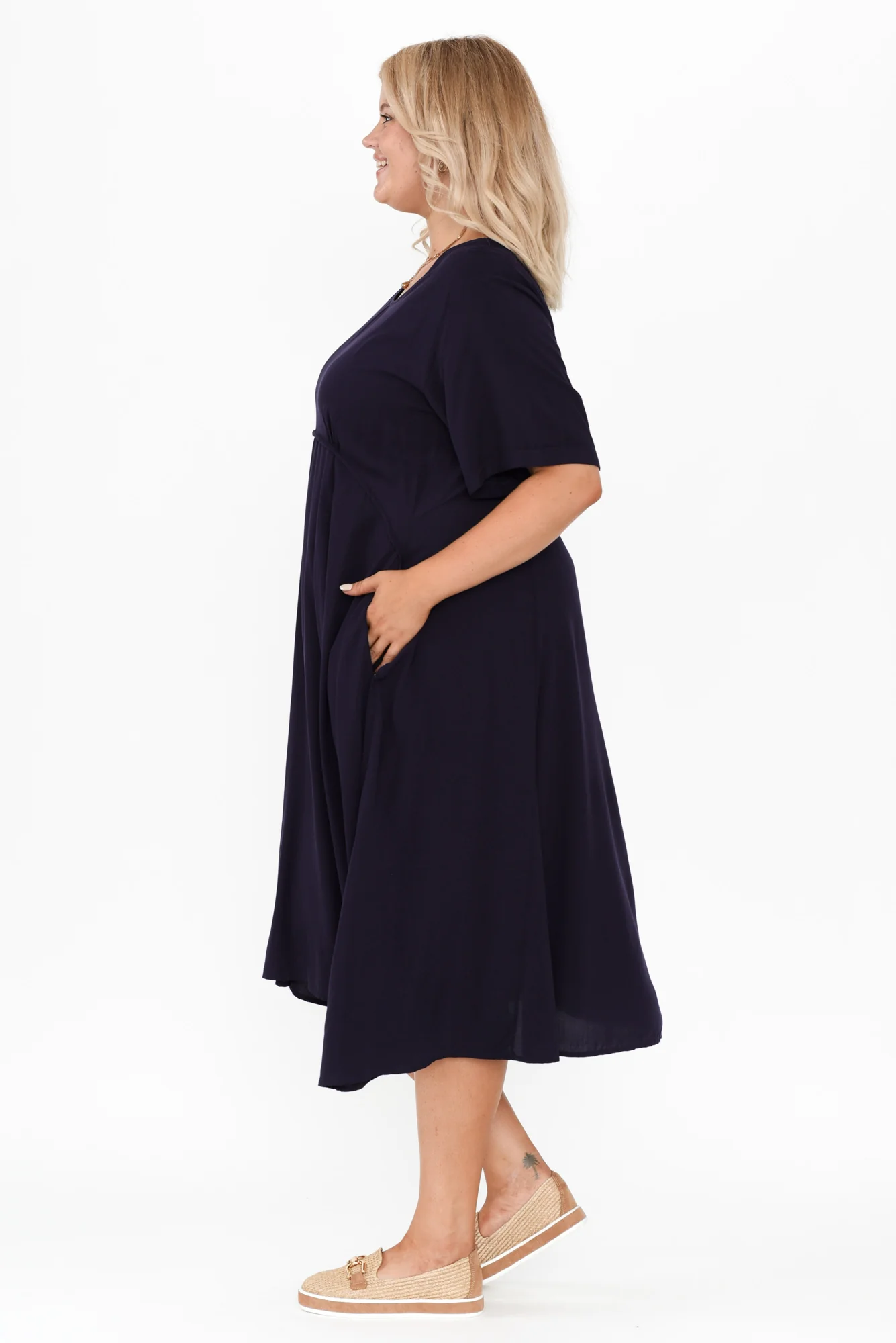 Zaelia Navy Crescent Dress