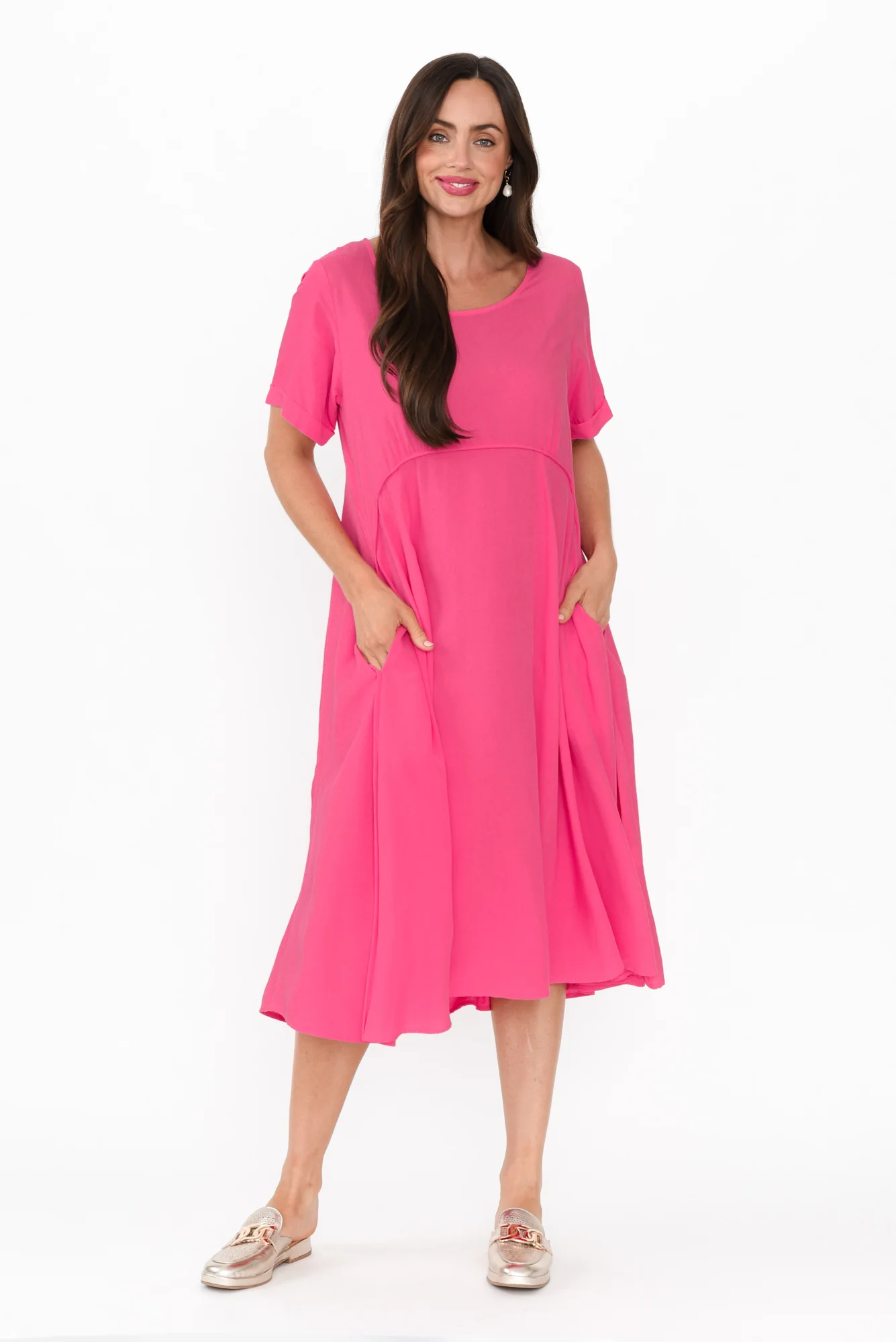 Zaelia Pink Crescent Dress