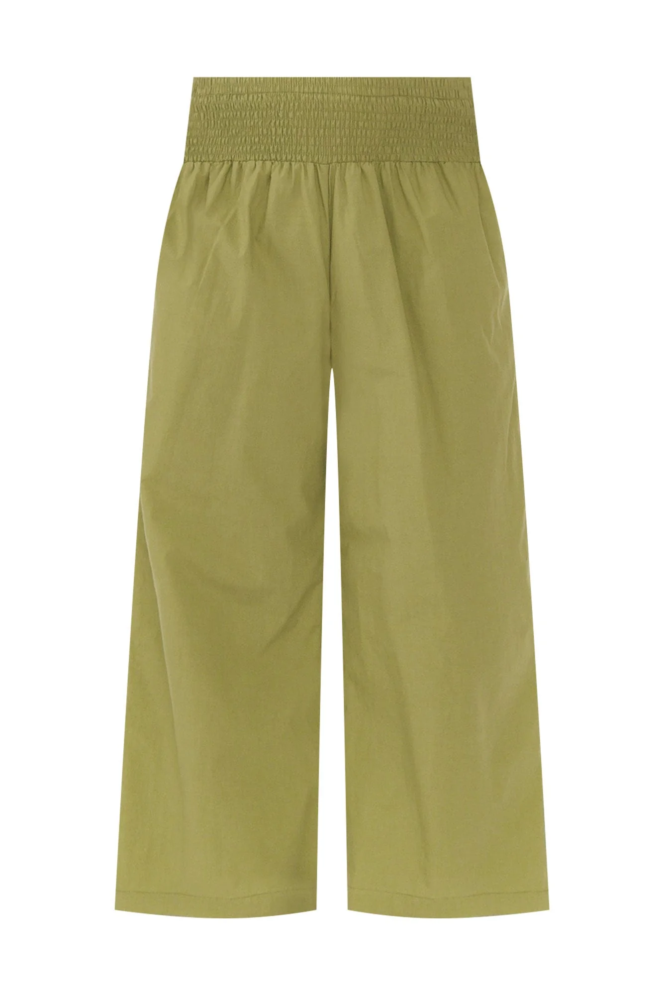 Sevilla Green Wide Leg Cotton Pants