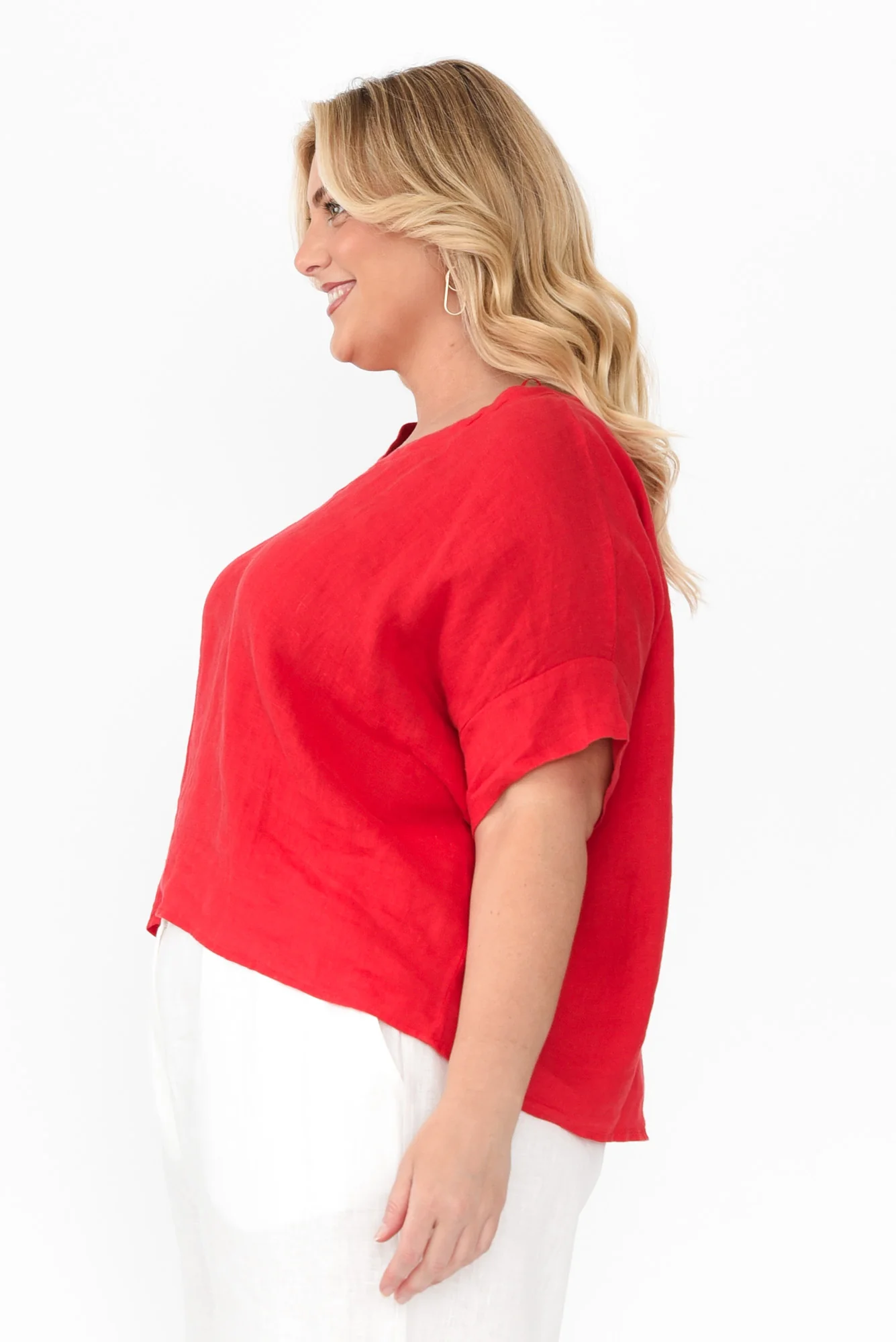 Kiro Red Linen Top