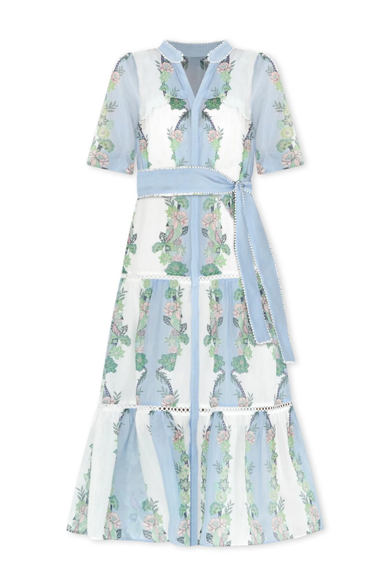 Kaylani Blue Paradise Cotton Silk Dress