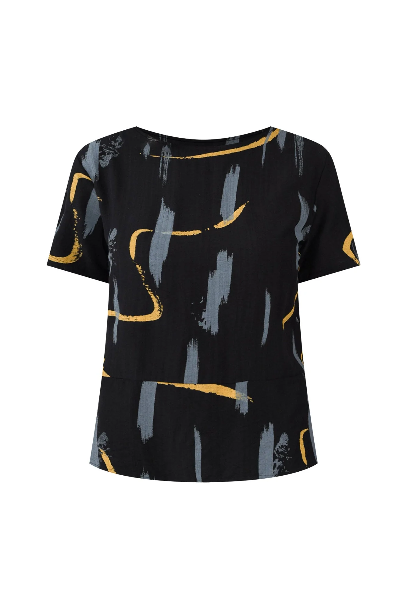 Marion Black Dash Cotton Blend Top