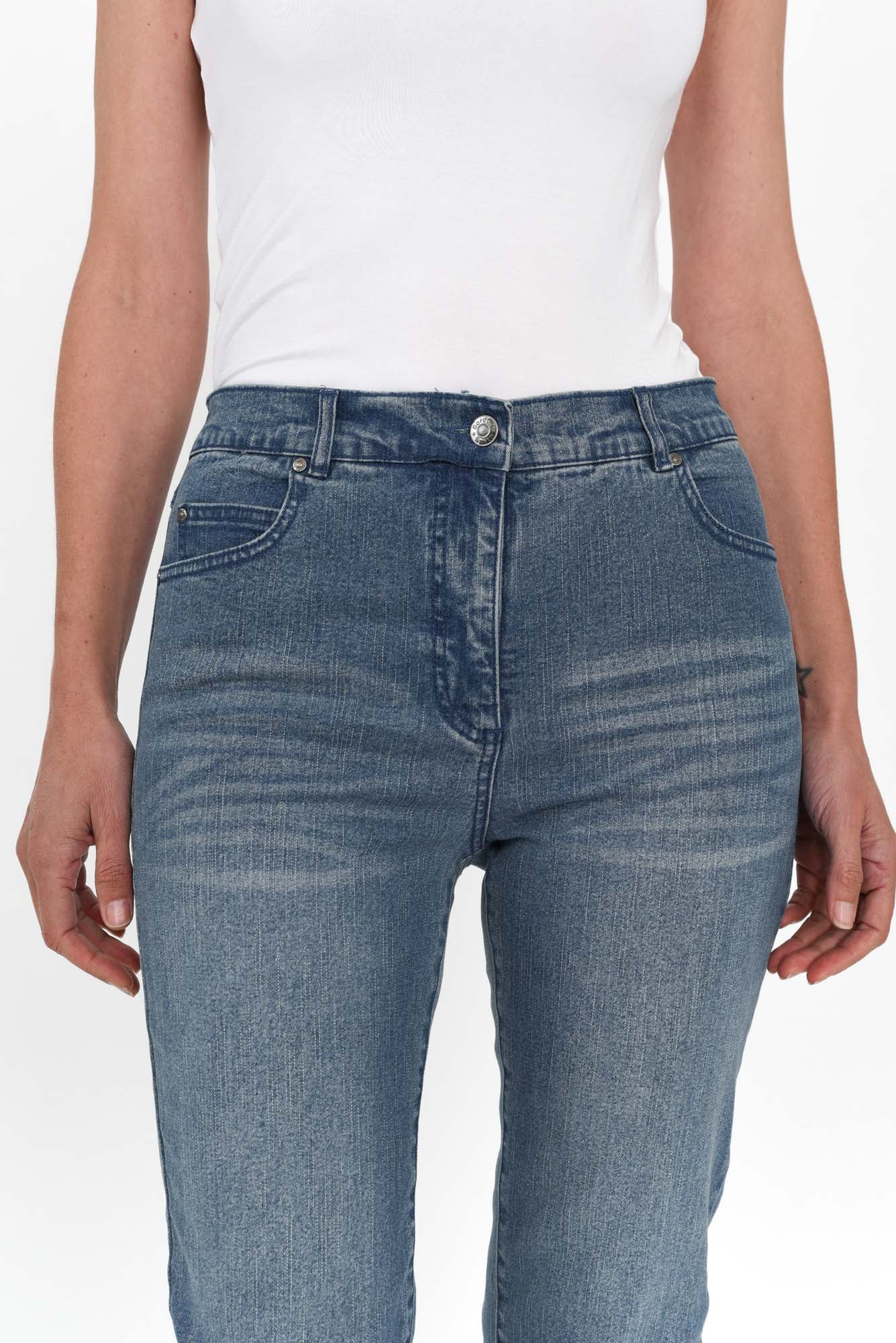 Rosanna Washed Denim Cropped Jeans