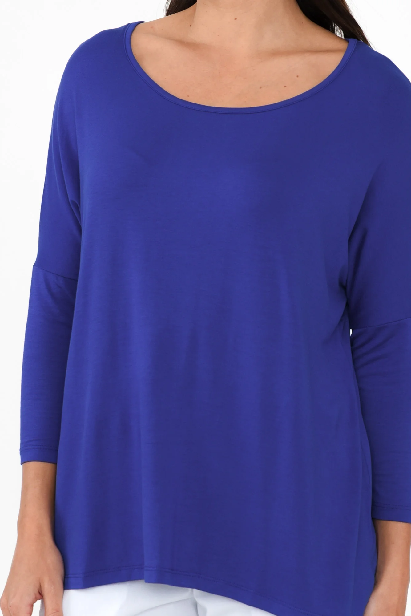 Royal Blue Milan 3/4 Sleeve Top