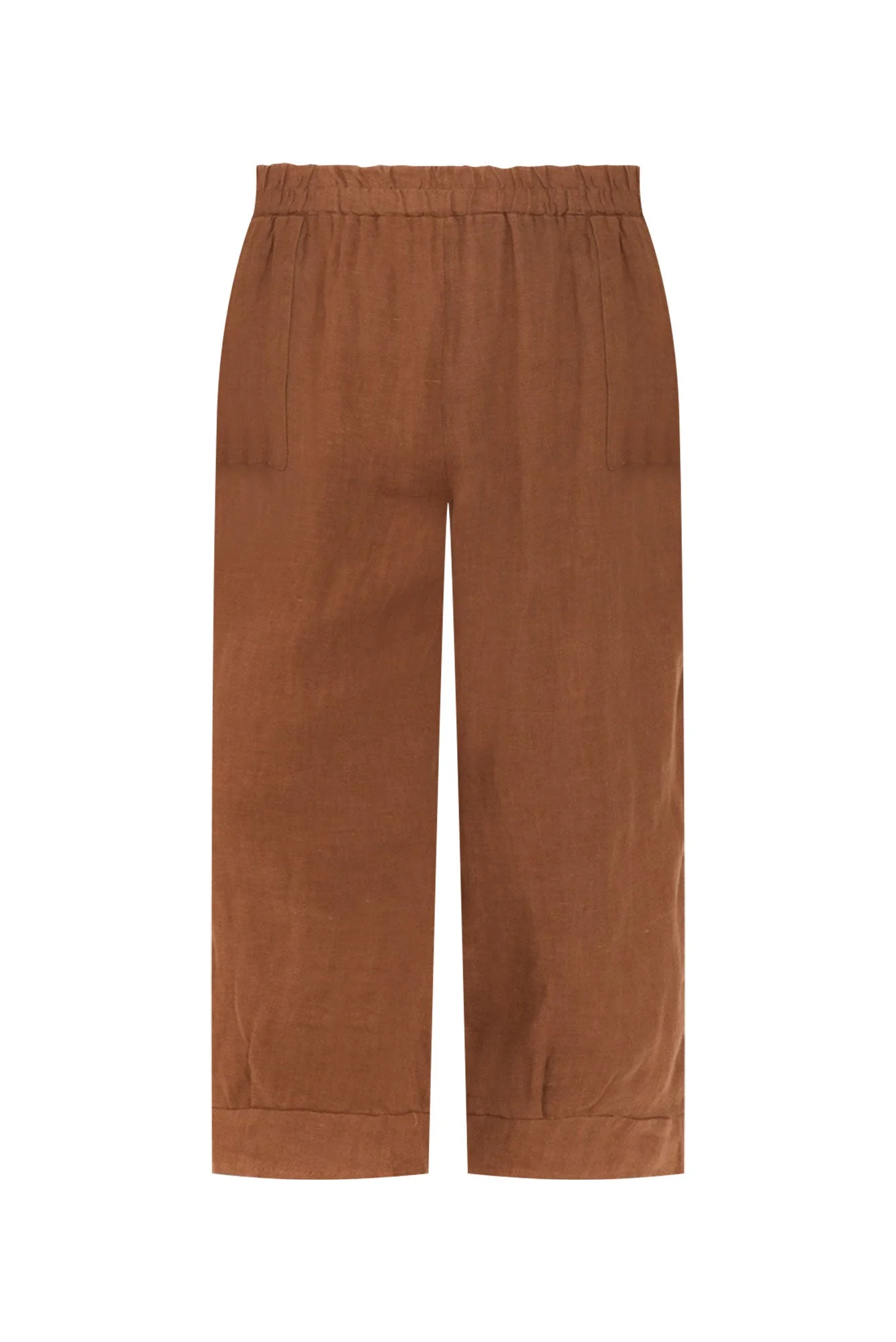 Elide Mocha Linen Cropped Pants