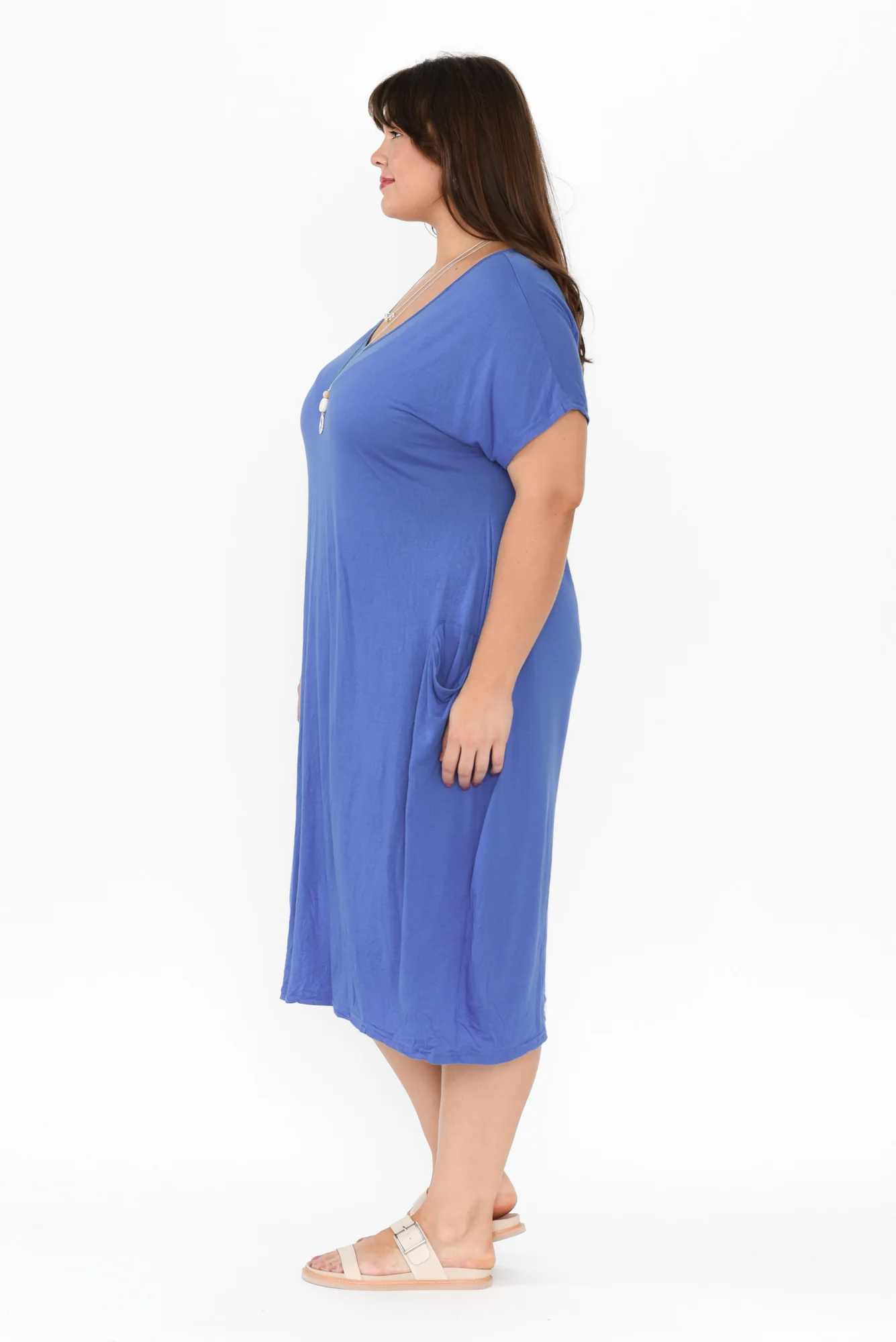 Travel Cobalt Crinkle Cotton Dress