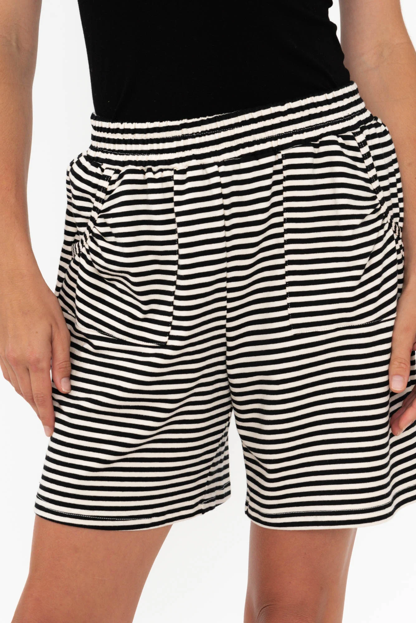 Harvard Black Stripe Relaxed Shorts