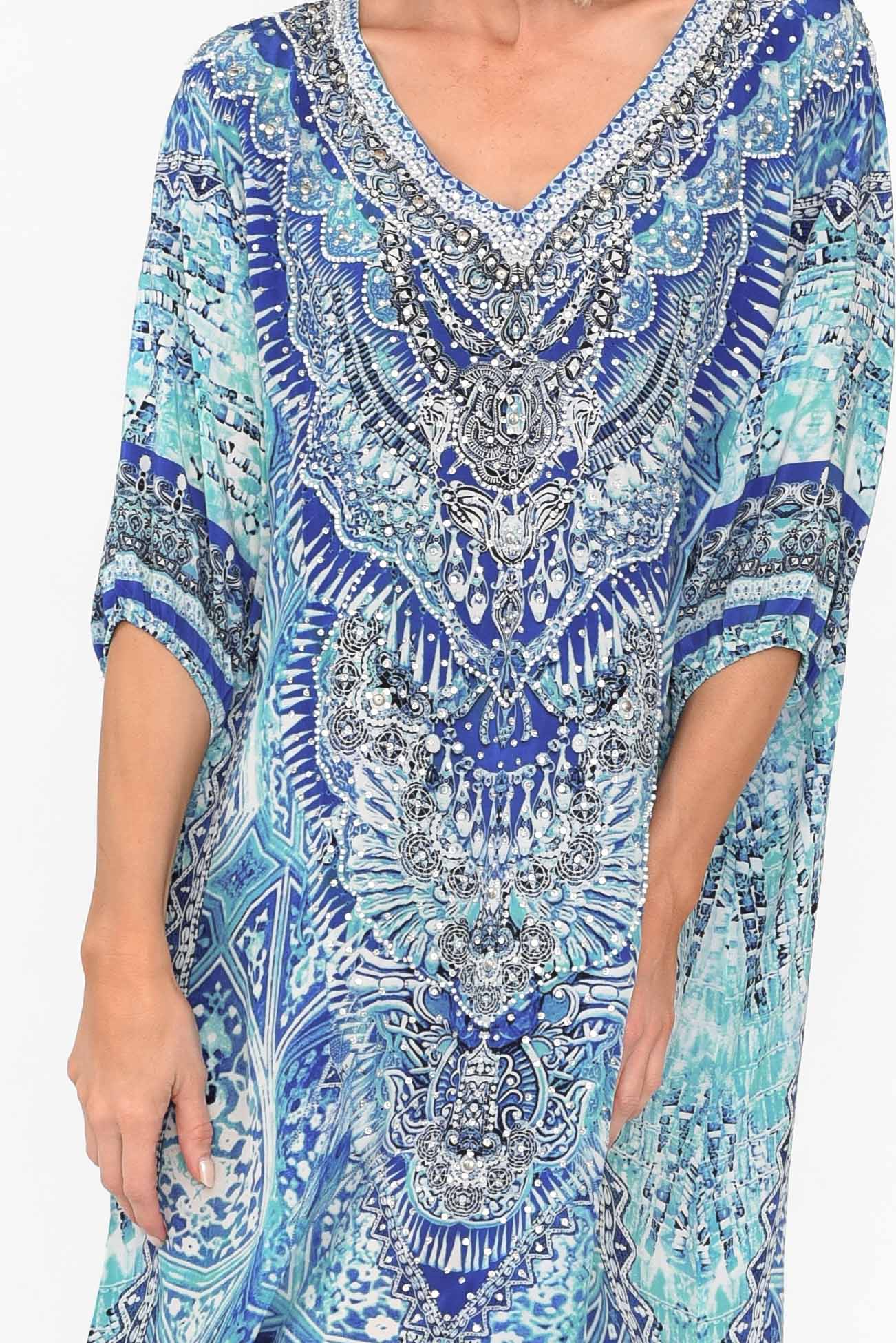 Egyptian Blue Silk Dress