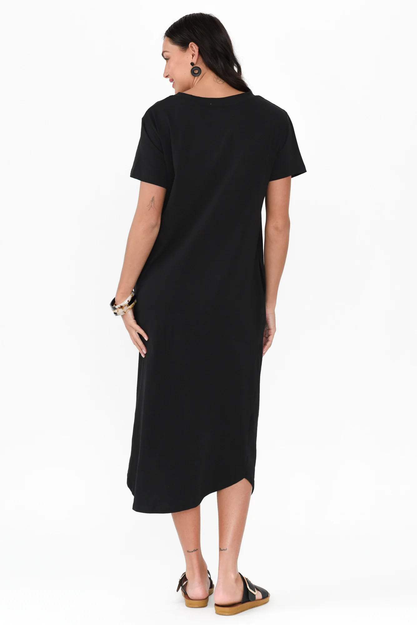 Ottawa Black Cotton Tee Dress