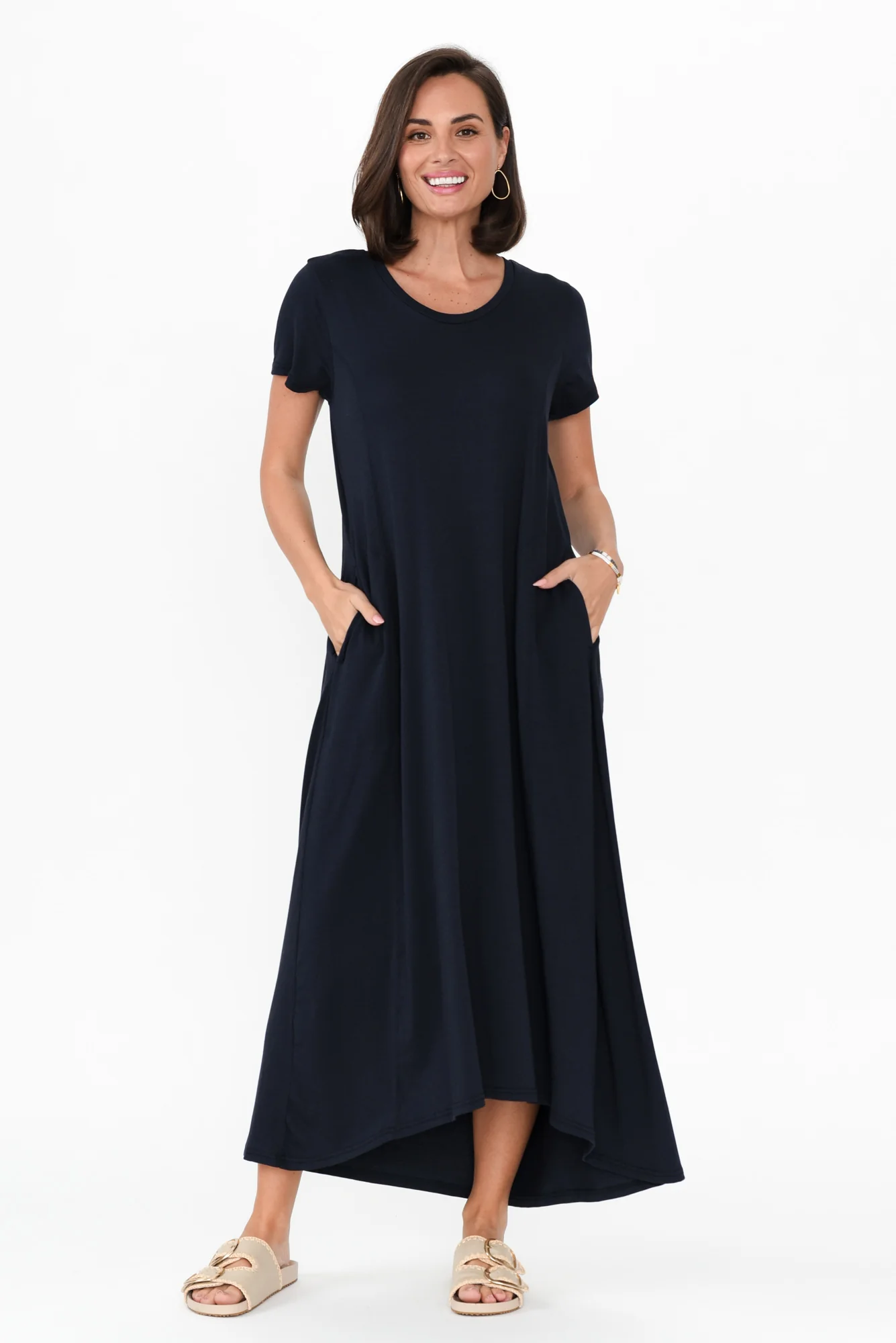 Patrick Navy Cotton Pocket Dress