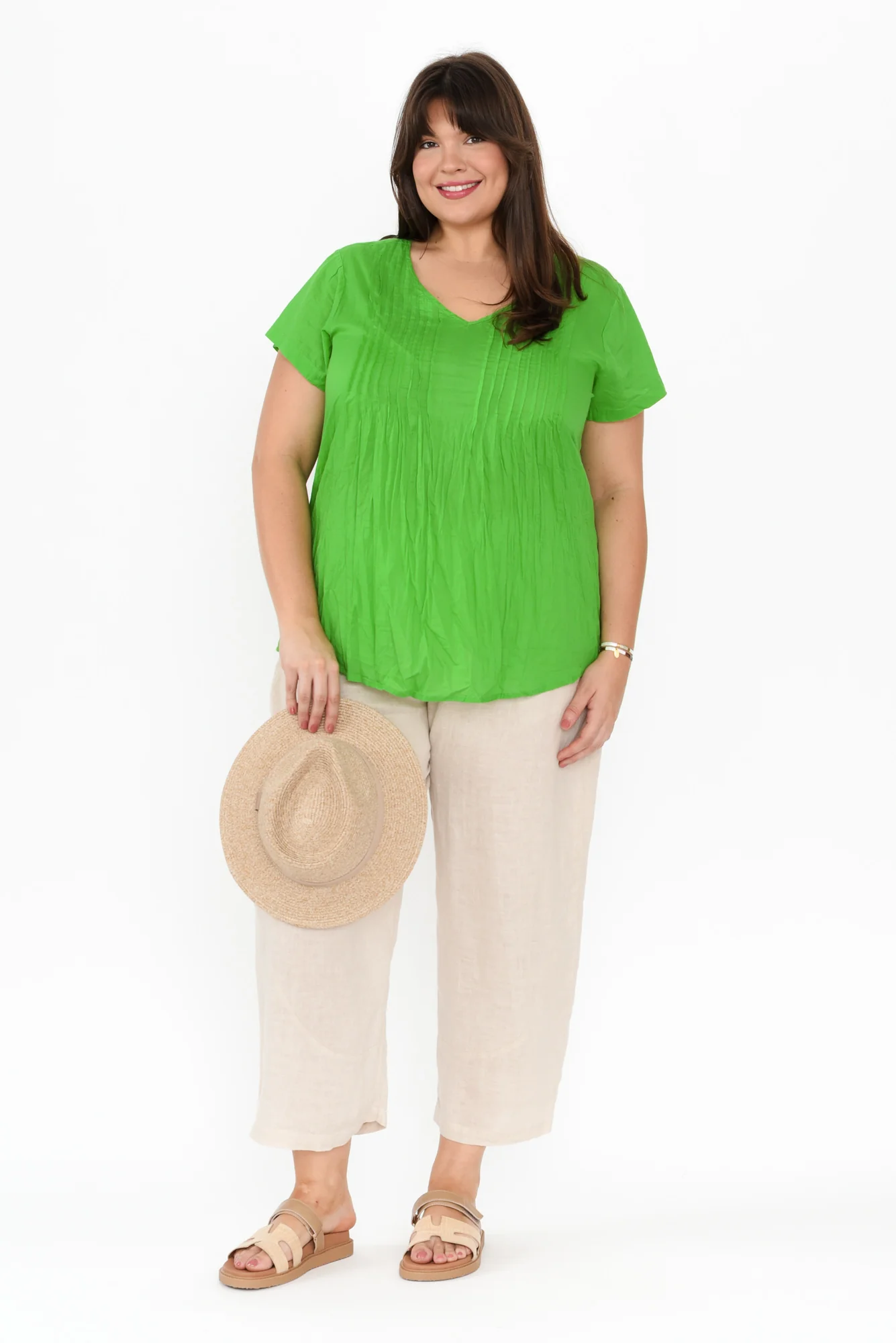 Ataya Beige Linen Pants