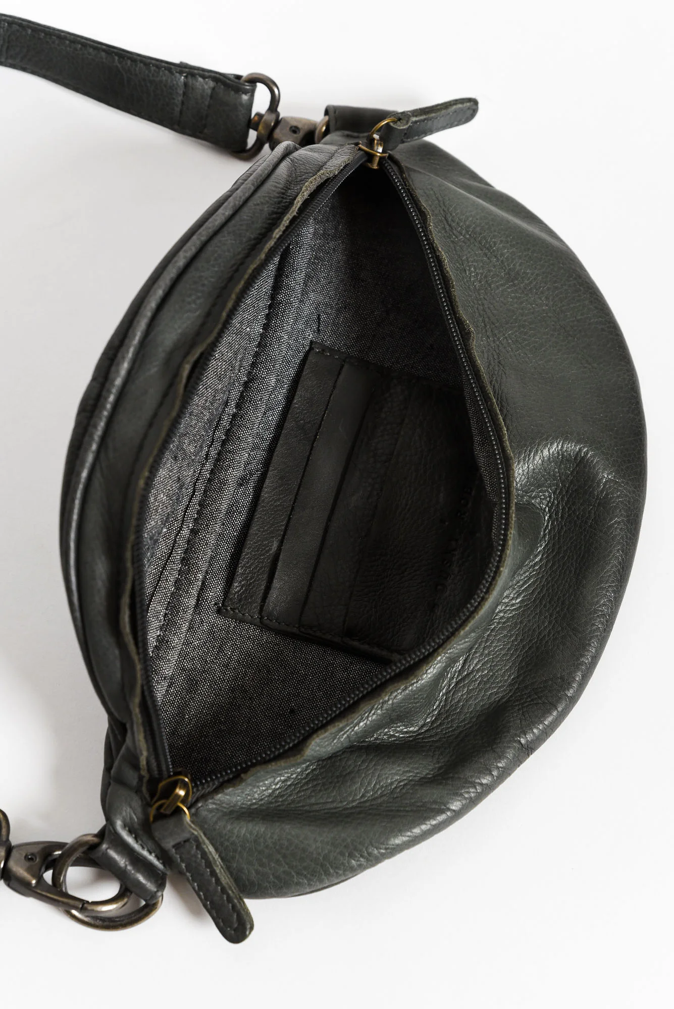 Escape the Ordinary Charcoal Leather Sling Bag