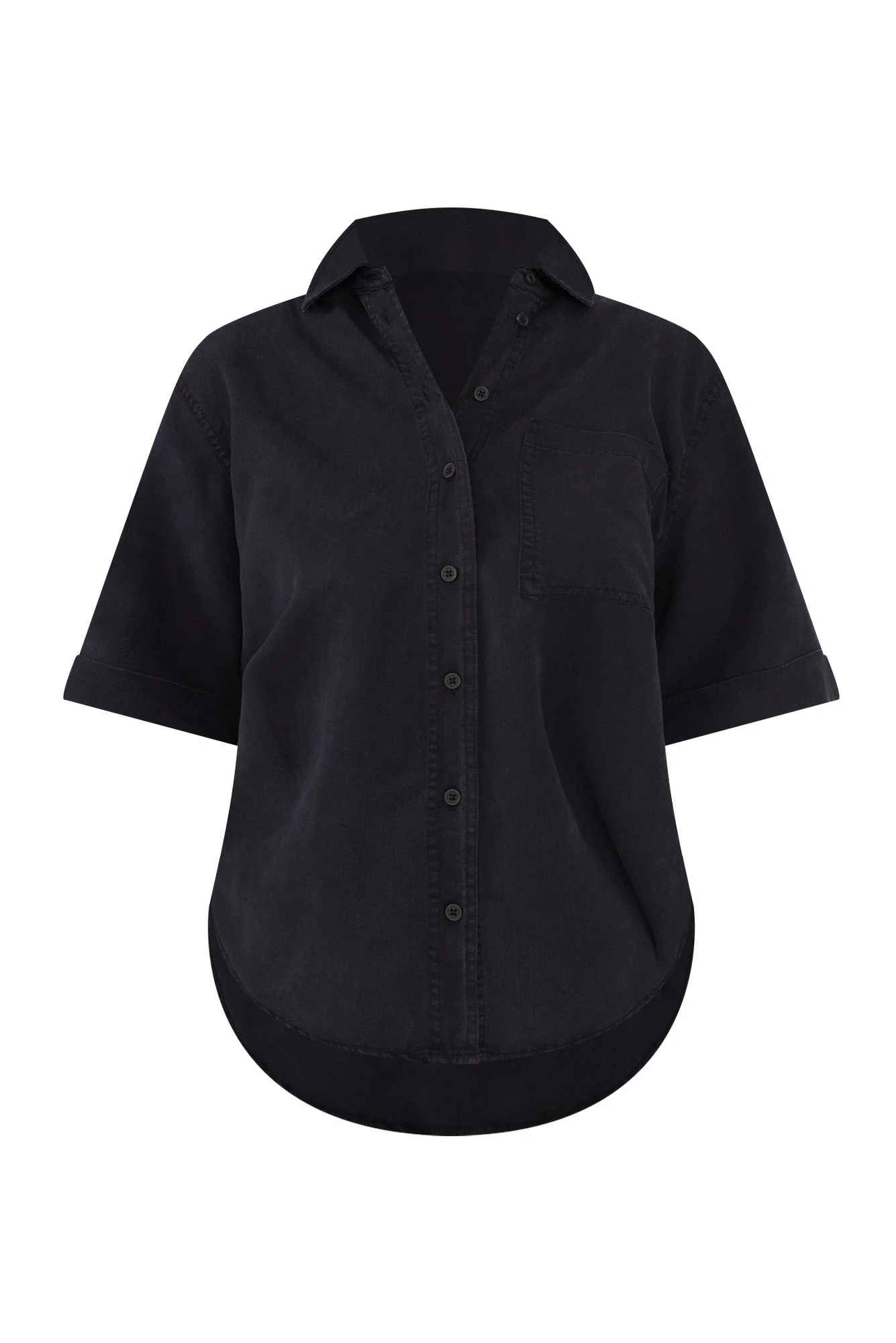 Blitz Washed Navy Lyocell Shirt