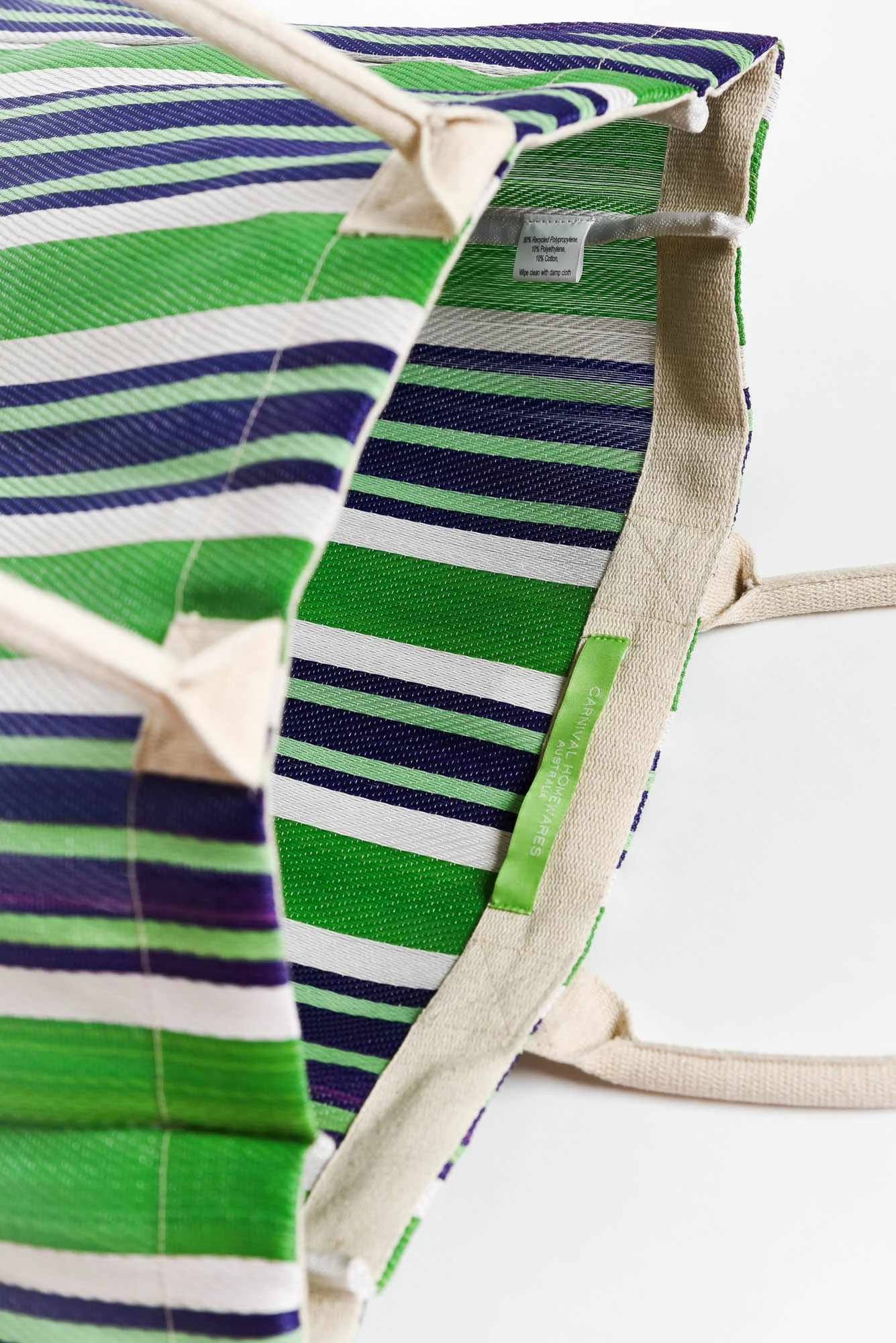 Lochan Green Stripe Medium Tote Bag