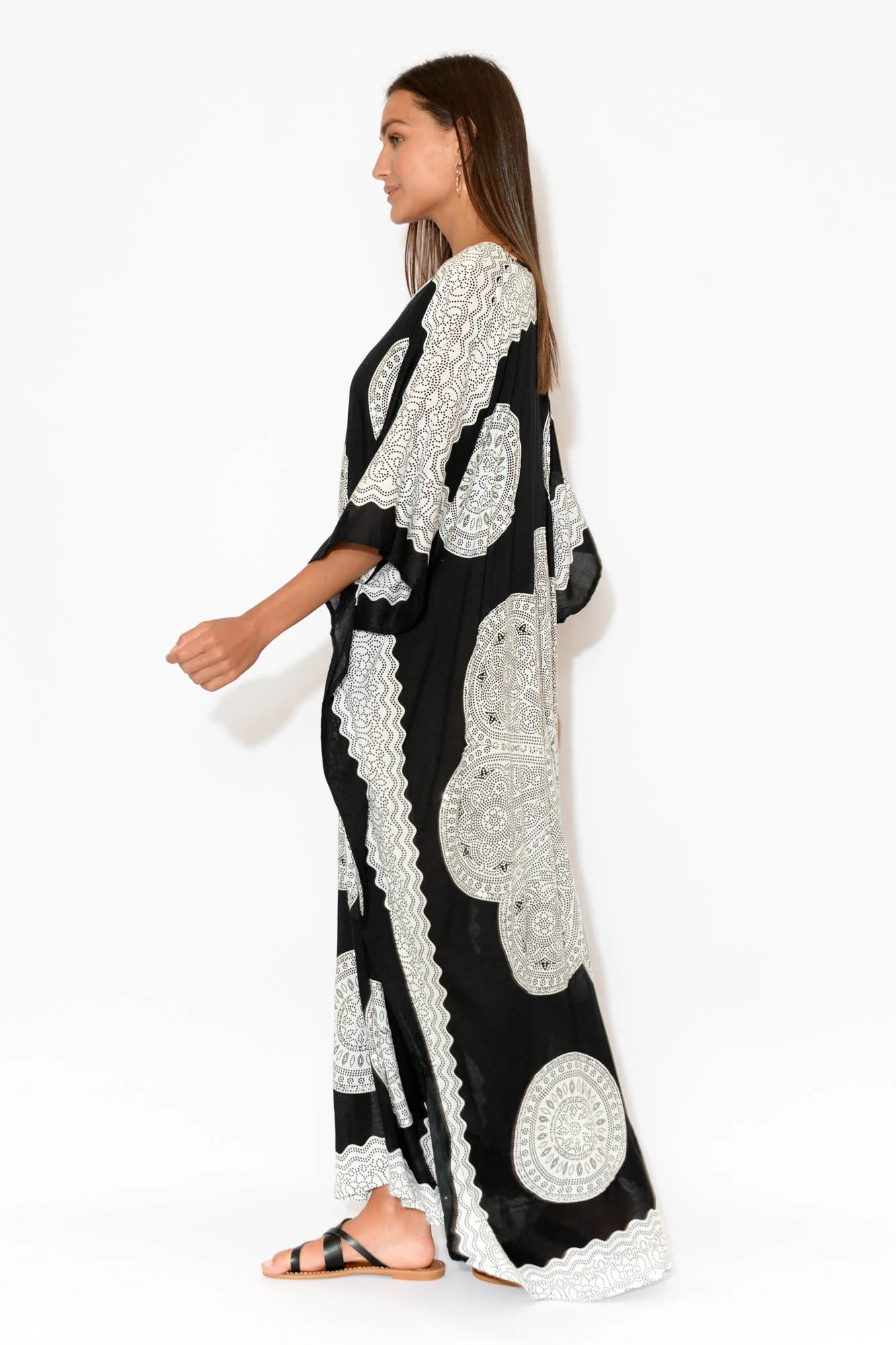 Black Sequin Maxi Kaftan