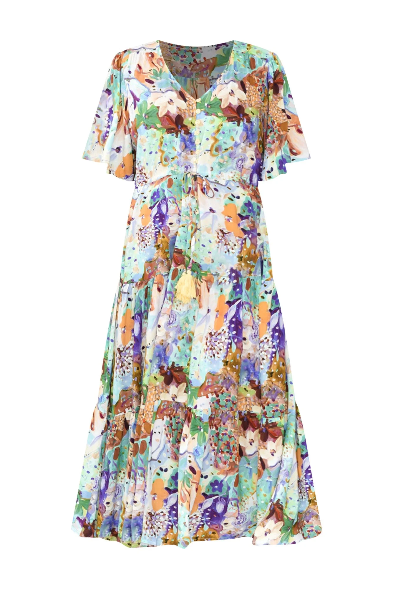 Quinne Blue Floral Tier Dress