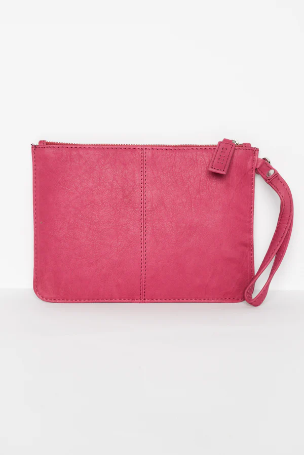 Queens Pink Leather Clutch