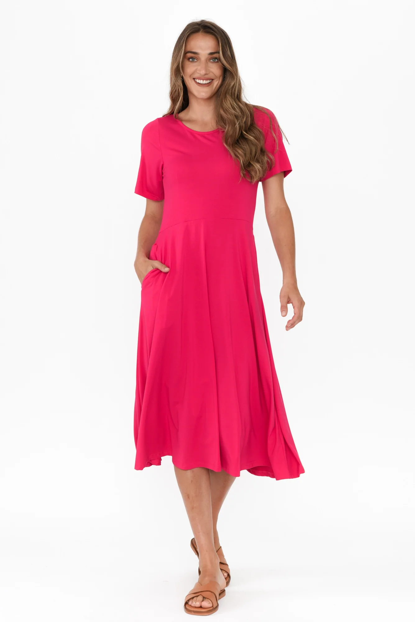 Jasmine Raspberry Bamboo Pocket Dress