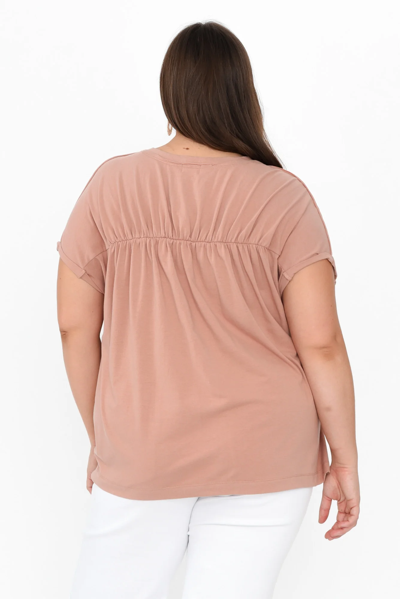 Anabeth Beige Cotton Swing Top