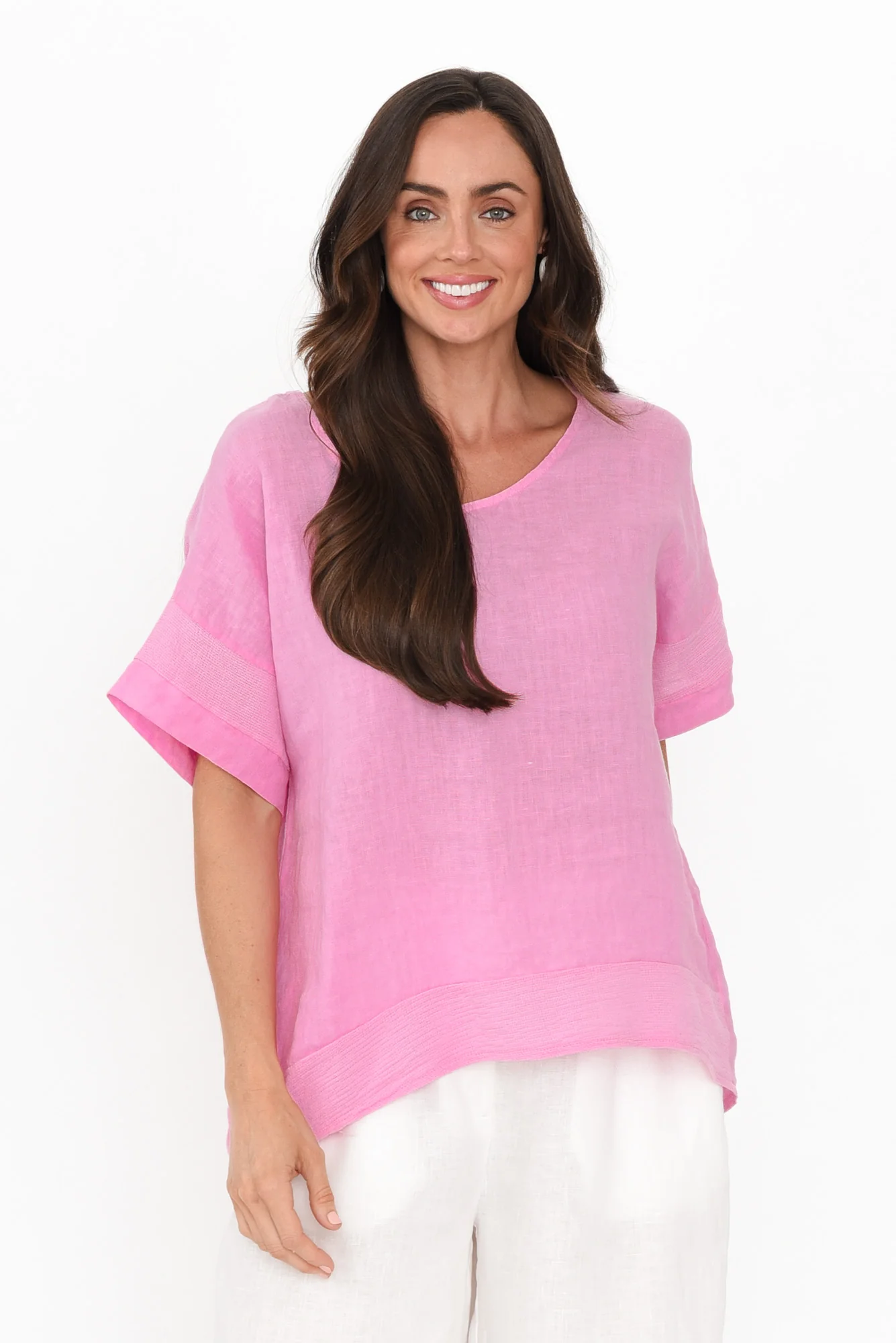 Kaya Pink Linen Top