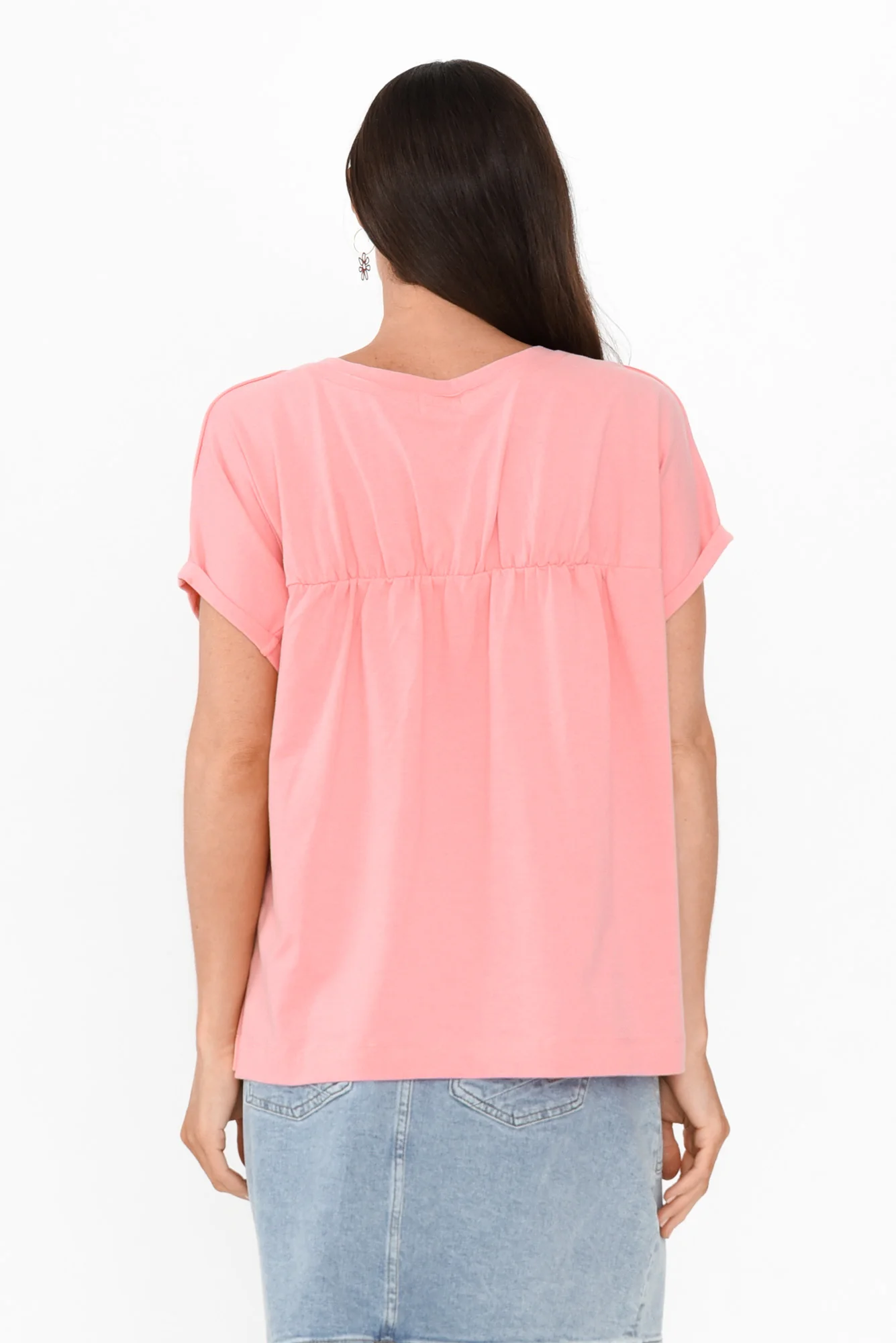 Anabeth Pink Cotton Swing Top