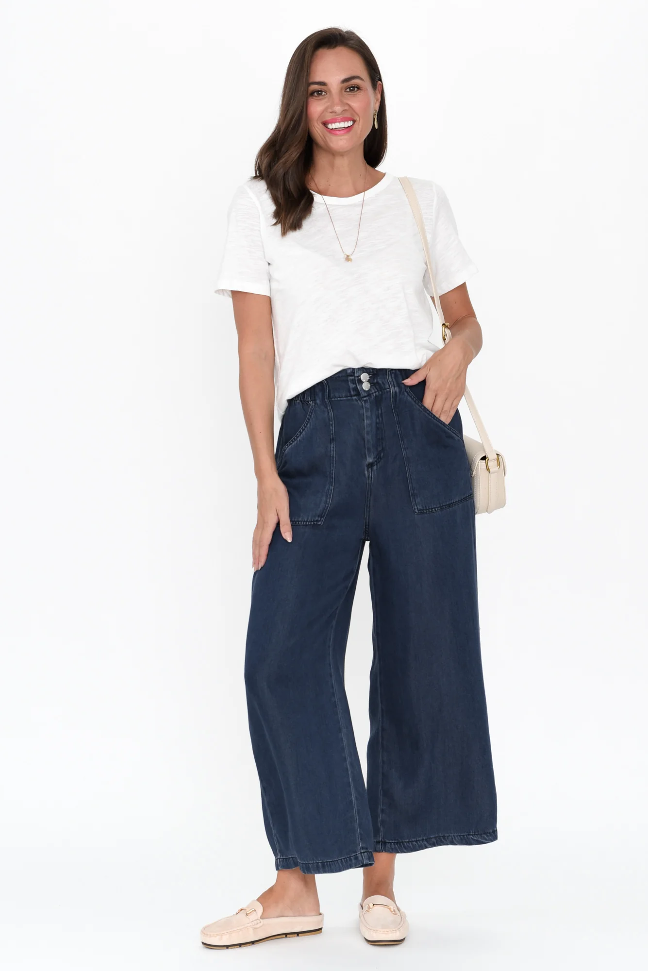 Lexton Dark Denim Wide Leg Pants
