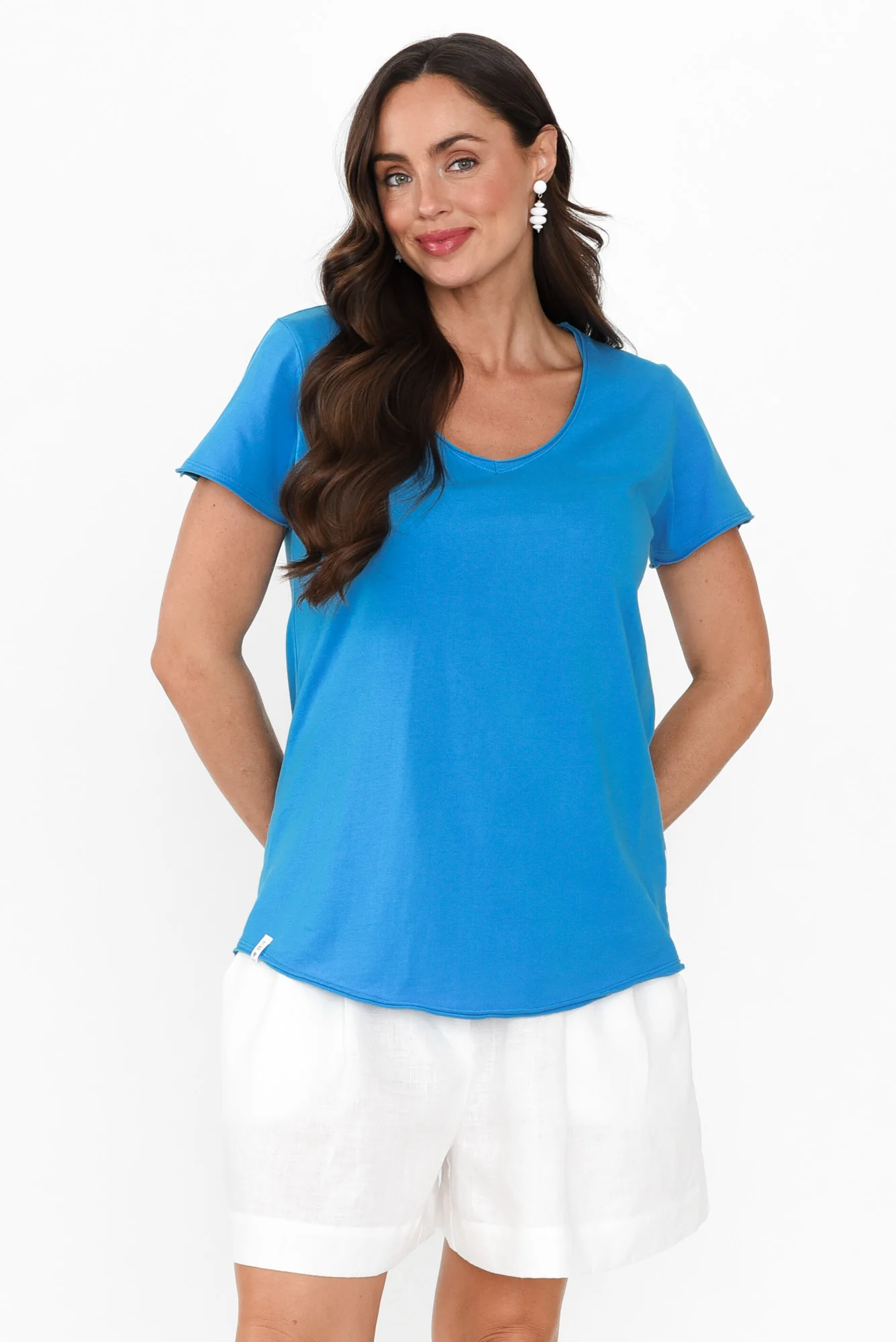 Cobalt Cotton Fundamental Vee Tee