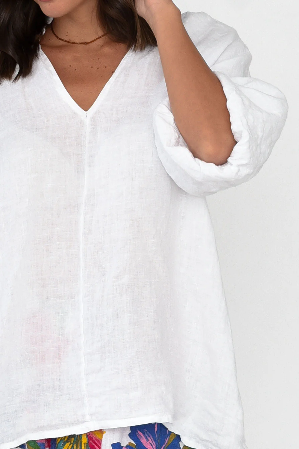 Hiram White Linen Top