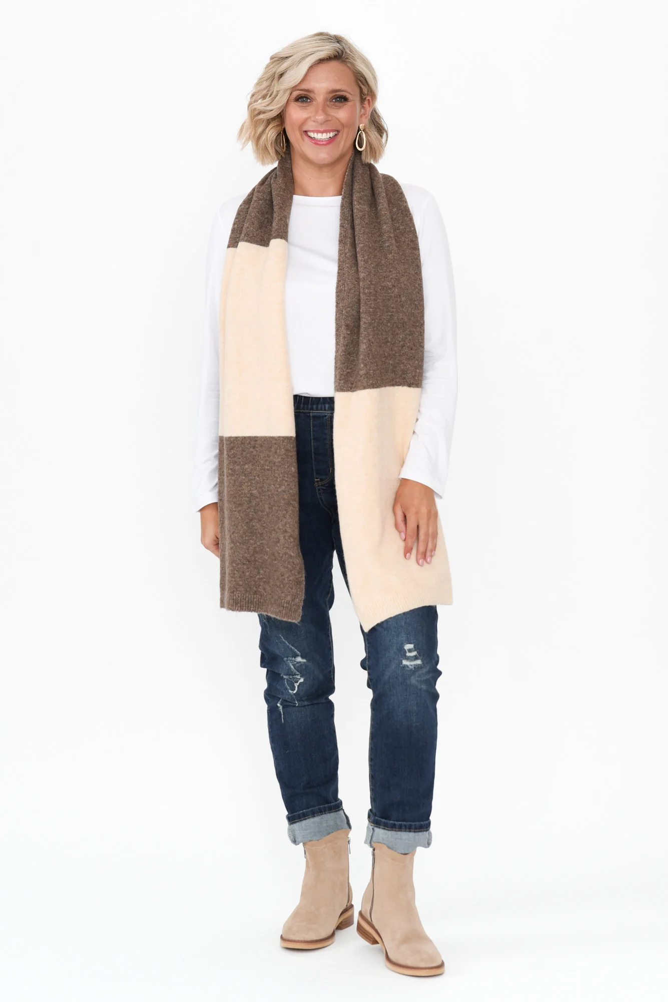 Silis Brown Splice Scarf