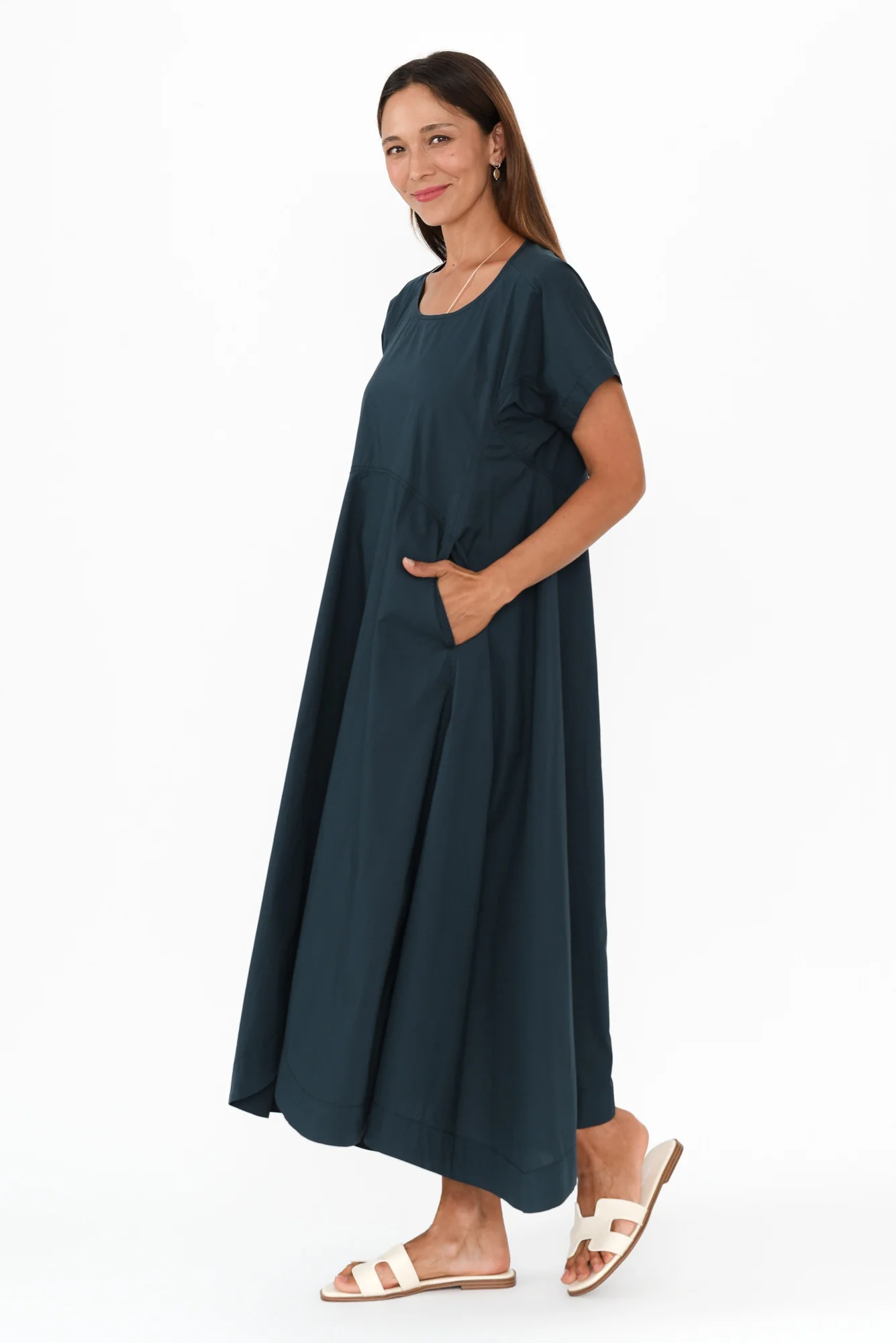 Harlyn Navy Cotton Tulip Dress