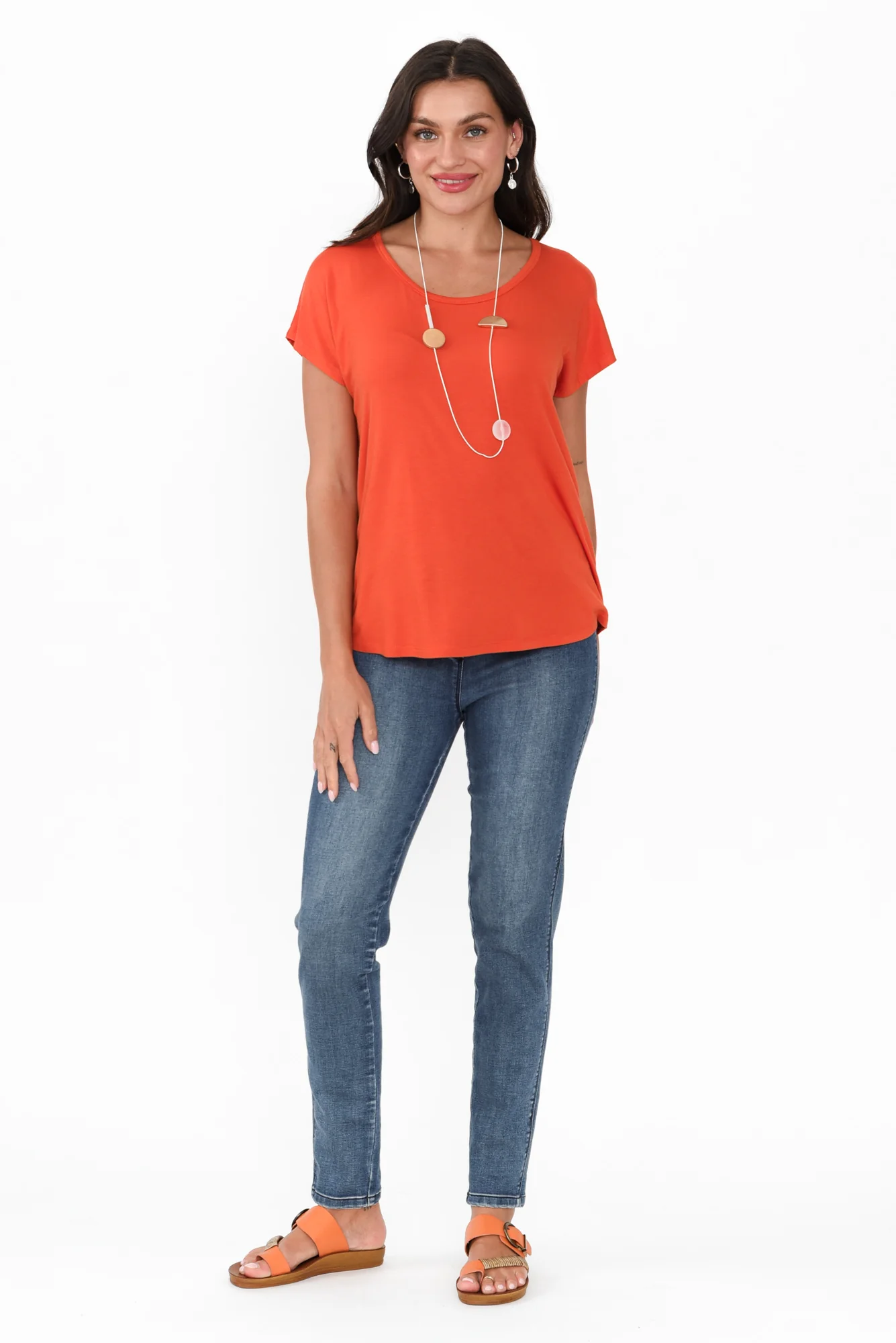 Eadie Burnt Orange Bamboo Top
