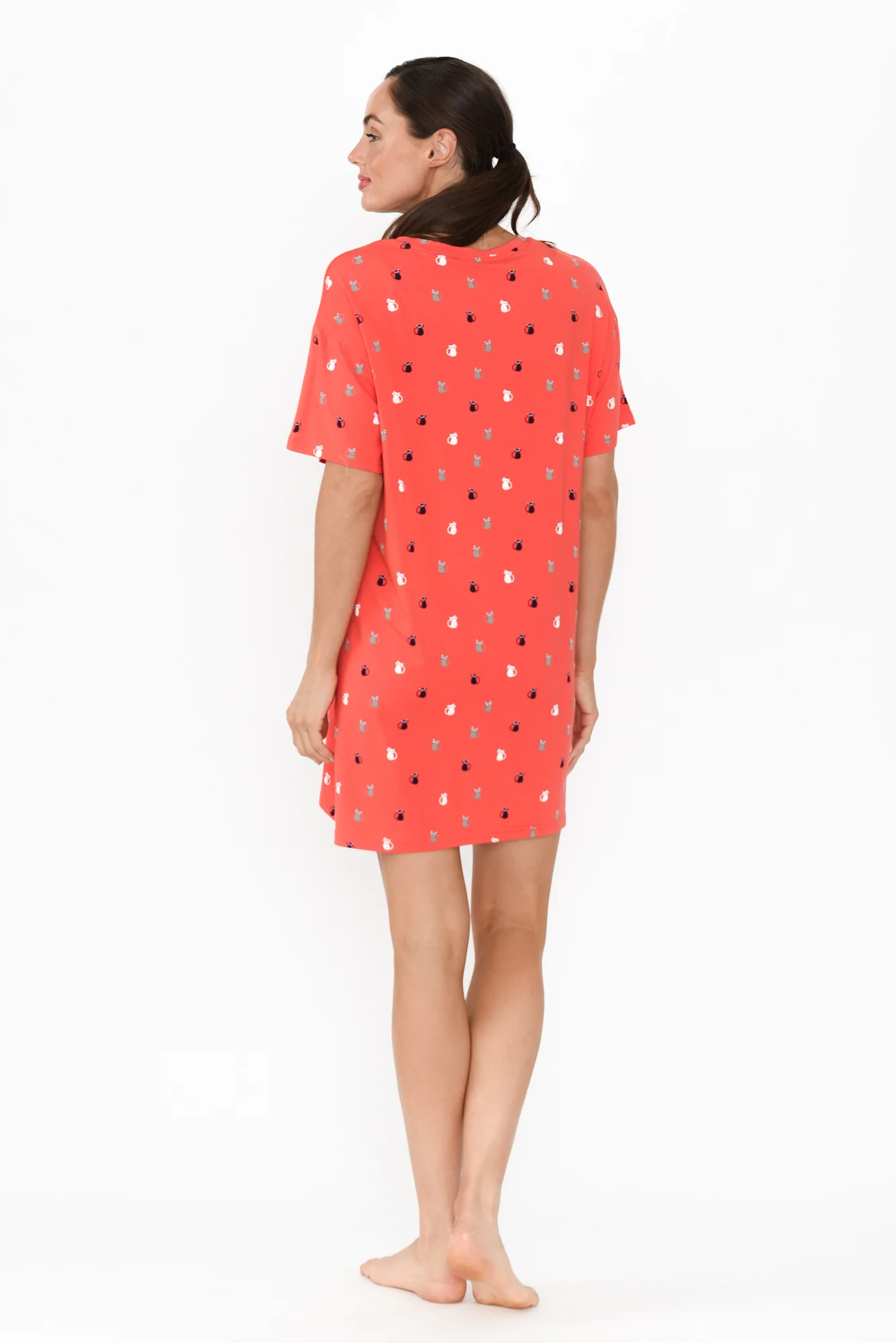 Collie Coral Kitty Bamboo Nightie