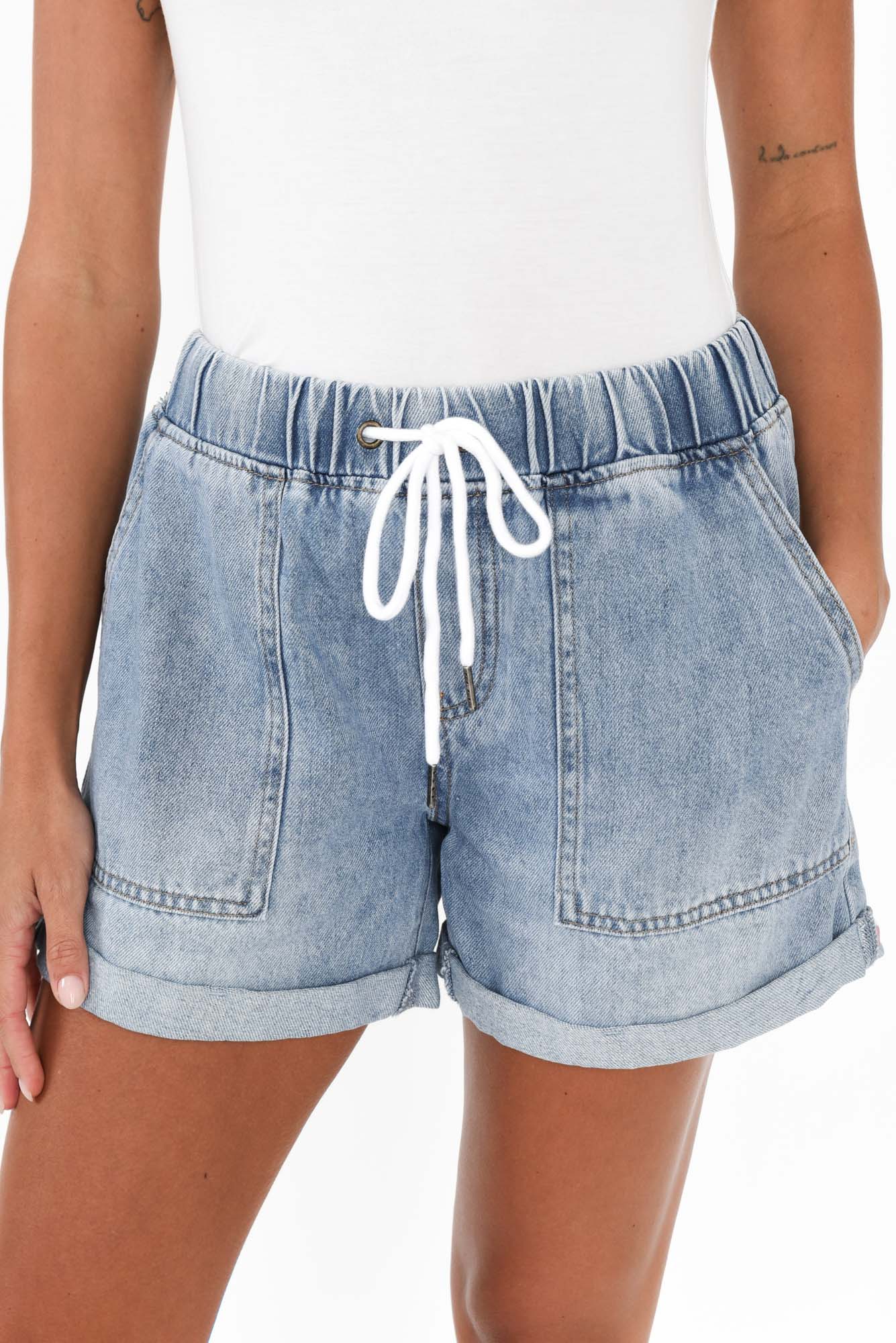 Emma Blue Denim Relaxed Shorts